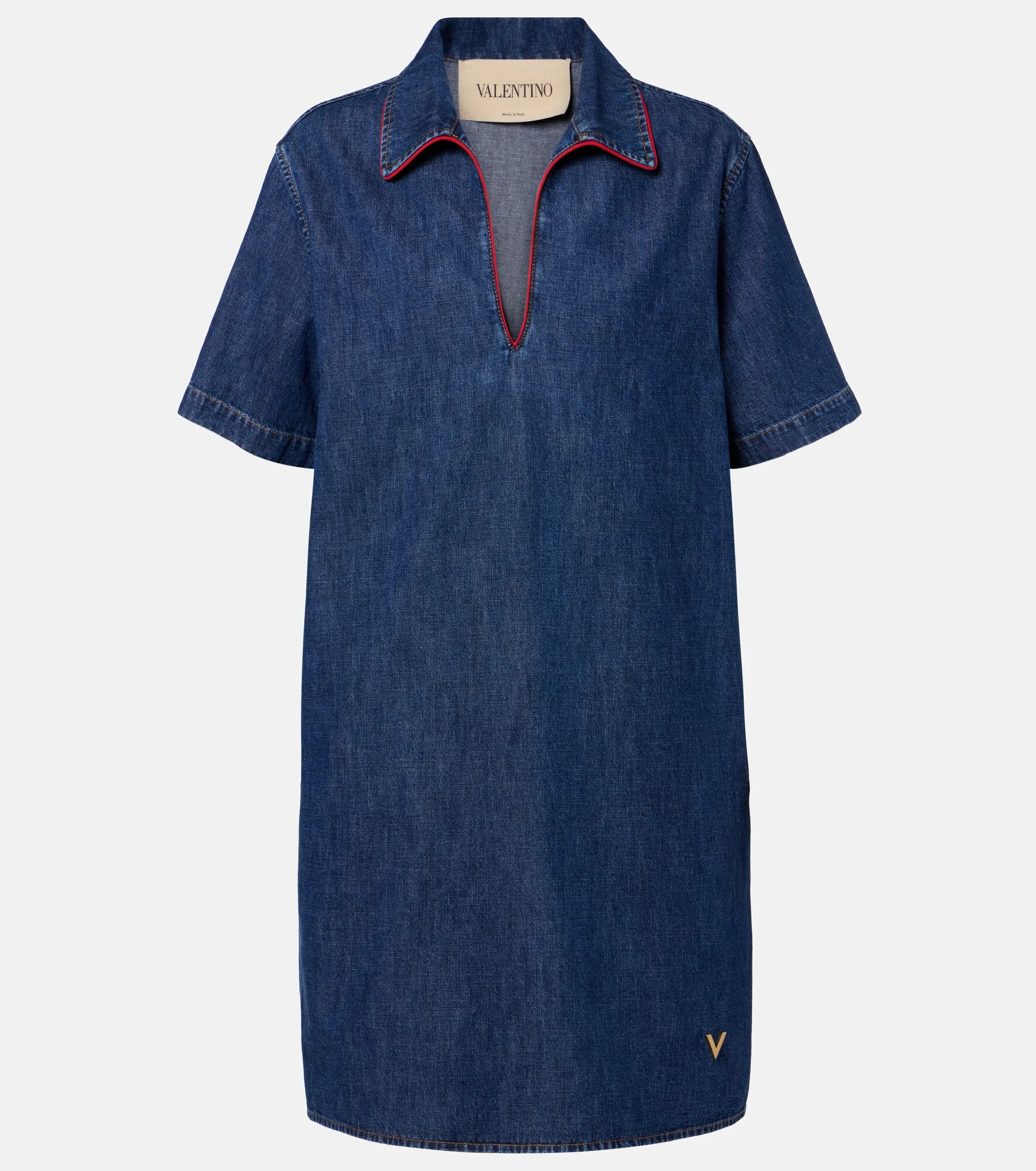 VGold denim midi dress - 1