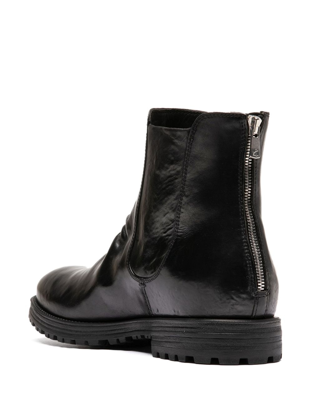 zipped leather boots - 3