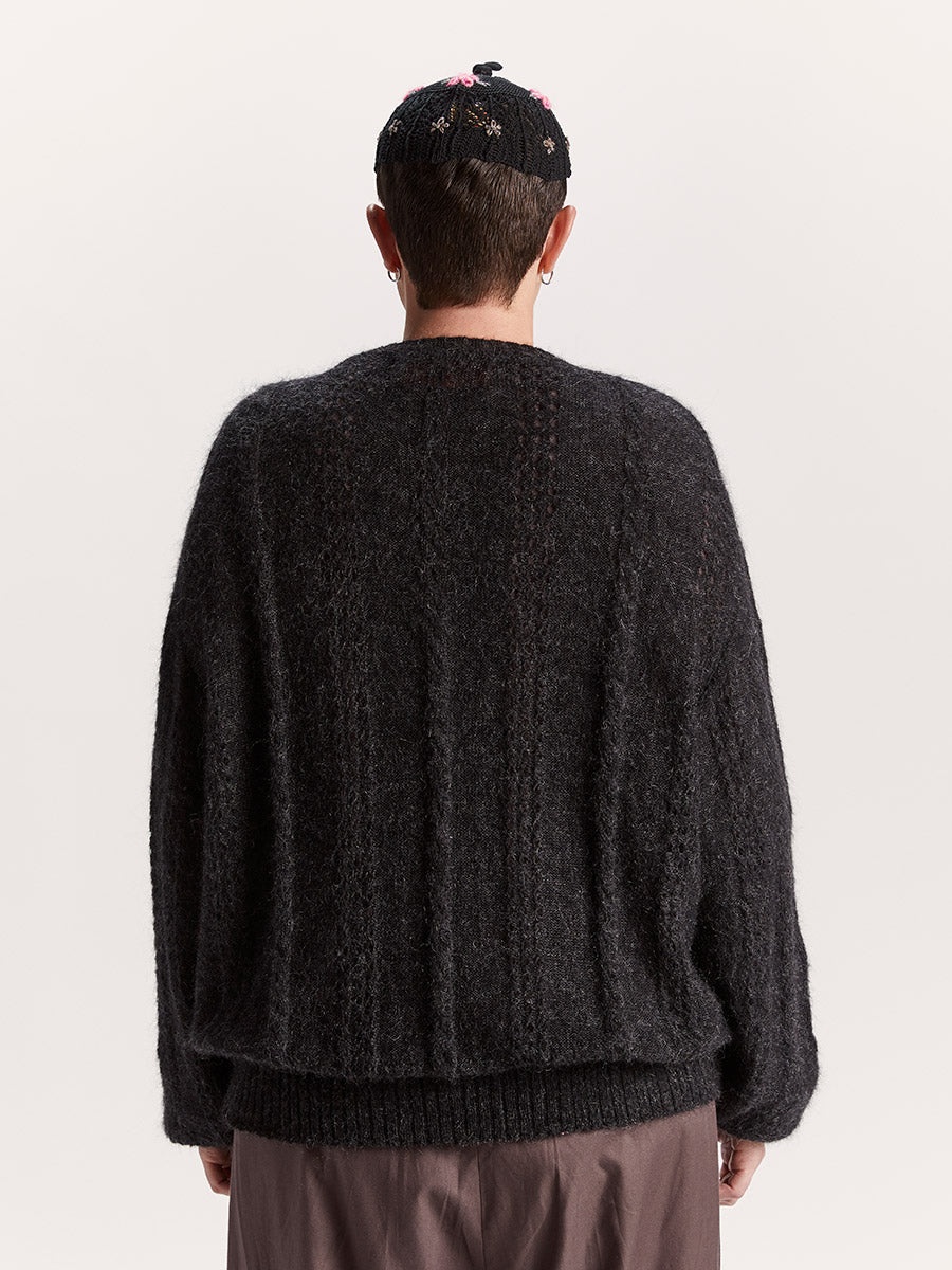 Cormagliano Mohair Cardigan Black - 4