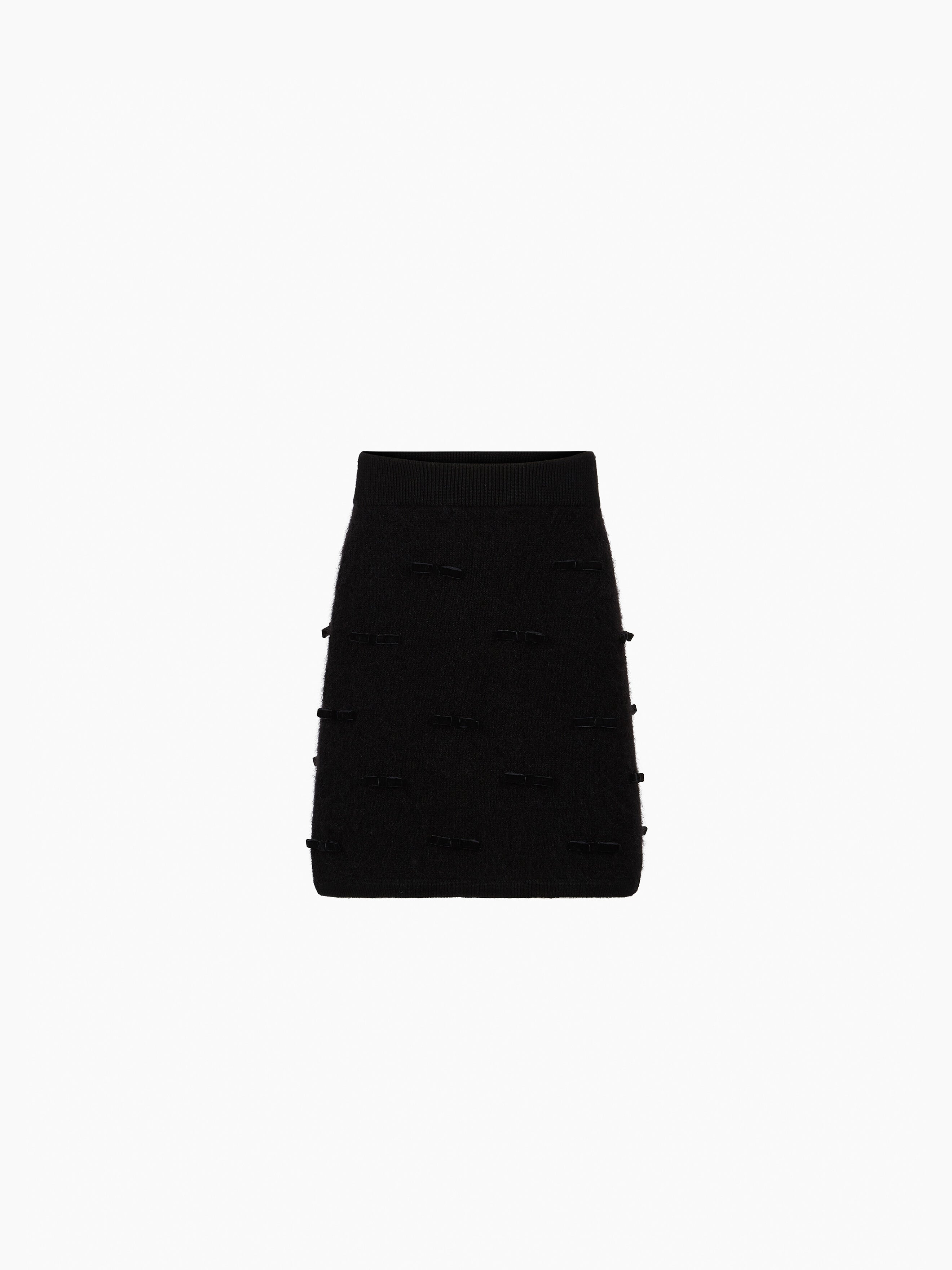 Black Mini Knit Skirt - 5