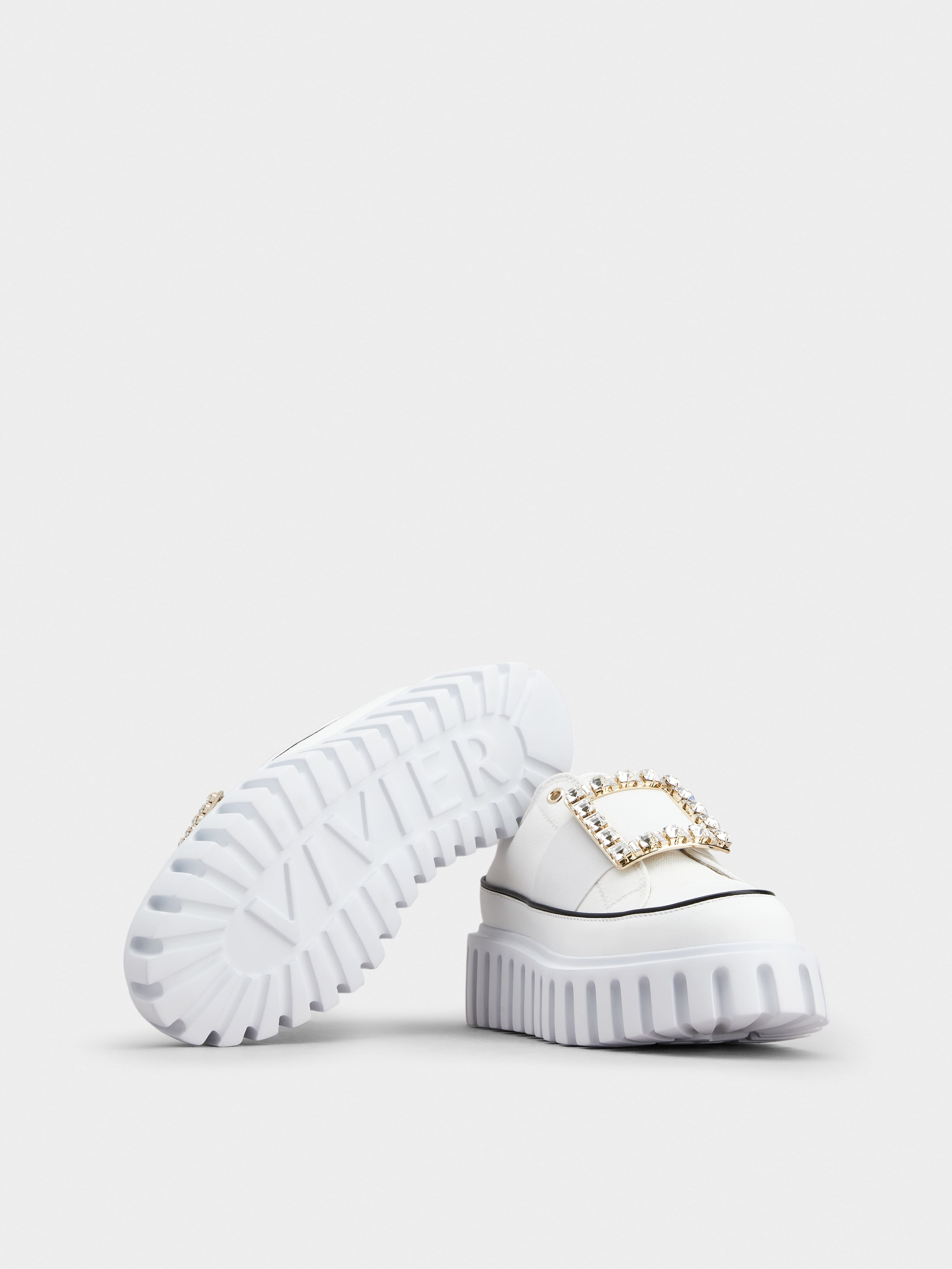 Viv' Go-Thick Strass Buckle Slip-on Sneakers in Canvas - 6