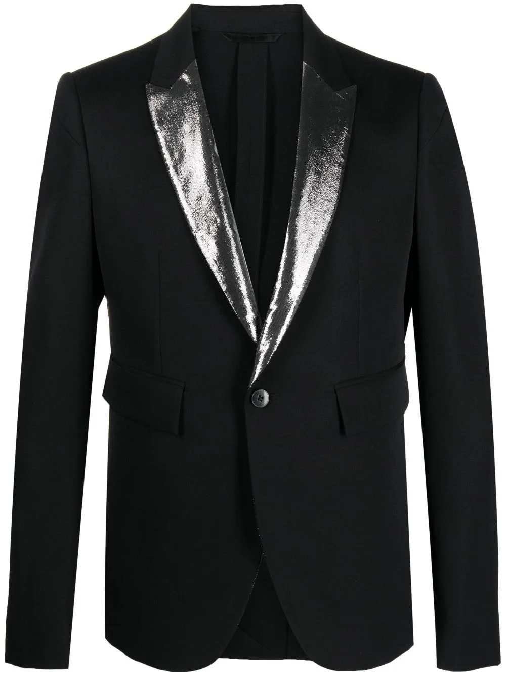single-breasted long-sleeved blazer - 1