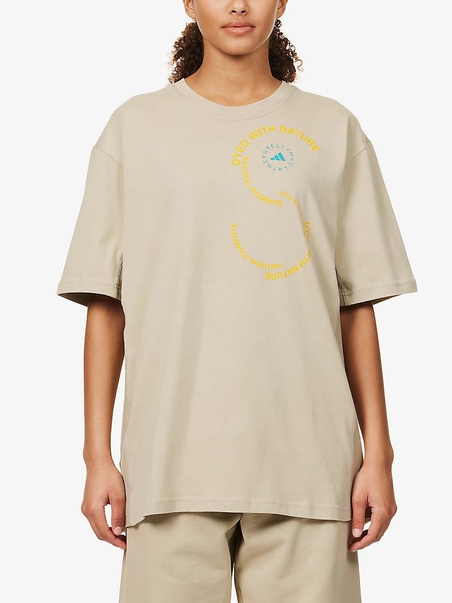 Brand-print round-neck organic-cotton T-shirt - 3