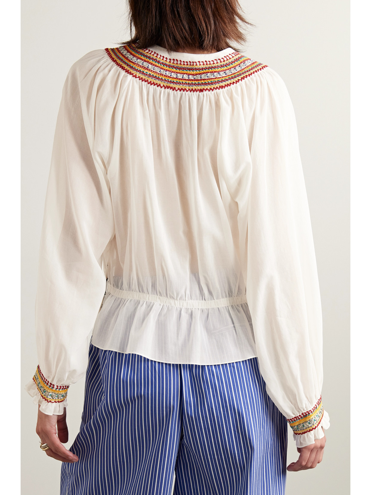 Embroidered Cotton-voile Blouse - 3