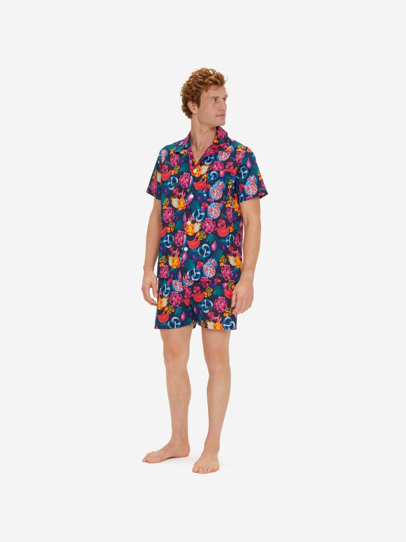 Men's Short Pyjamas Ledbury 50 Cotton Batiste Navy - 3