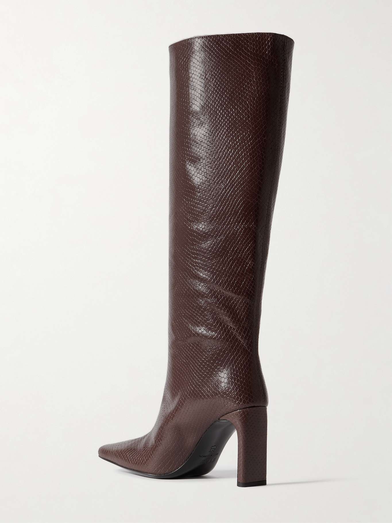 Wally lizard-effect leather knee boots - 3