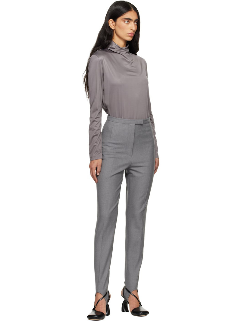 Dries Van Noten Gray Stirrup Trousers outlook