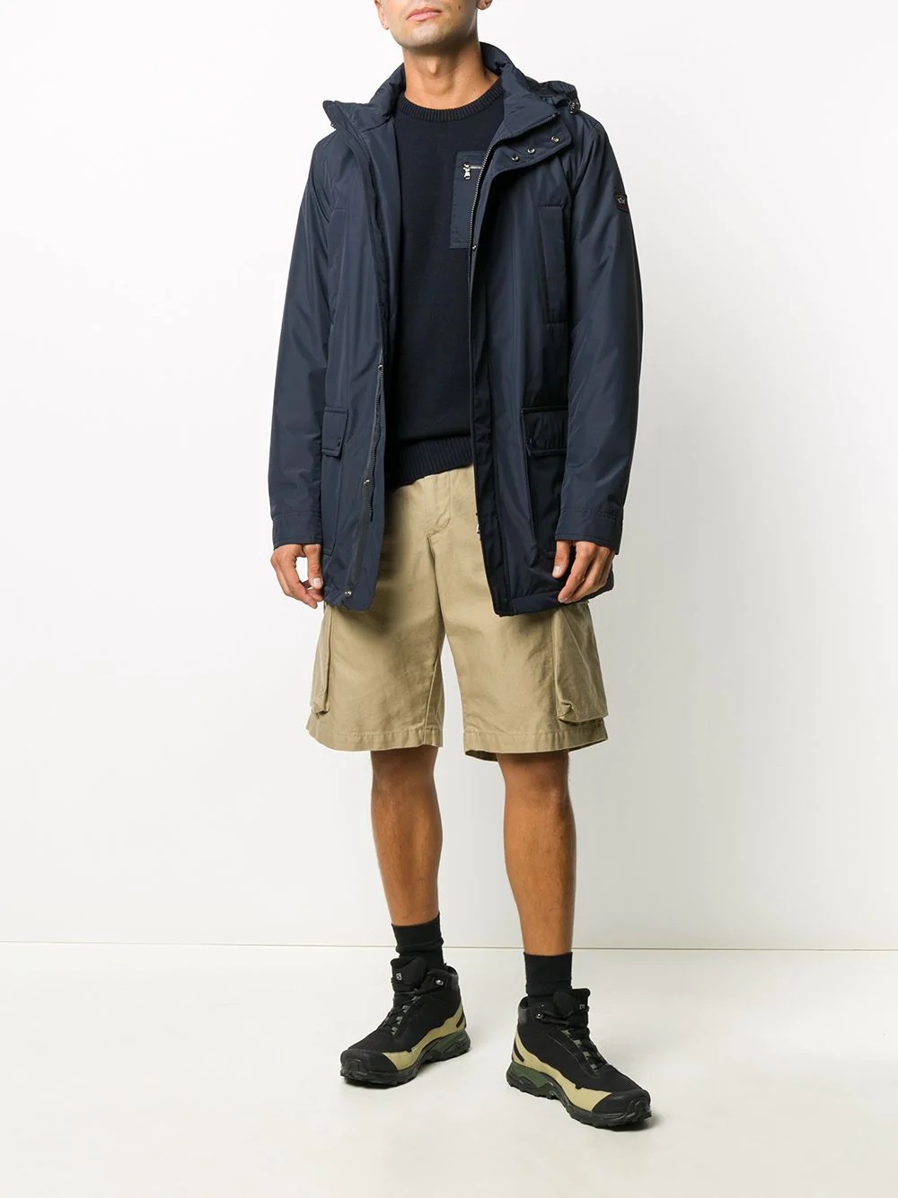 hooded mid-length parka - 2