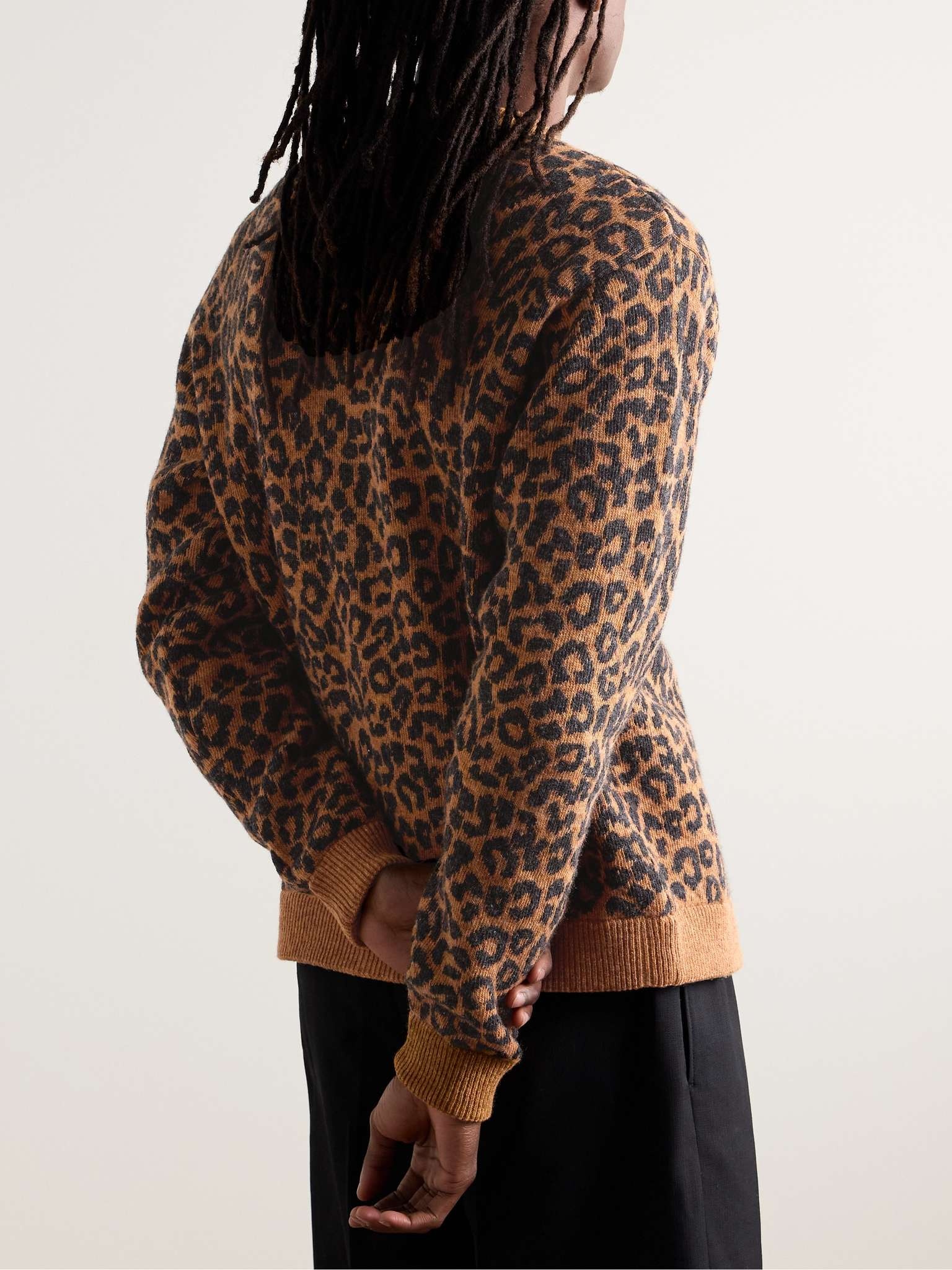 Leopard-Jacquard Wool Cardigan - 4