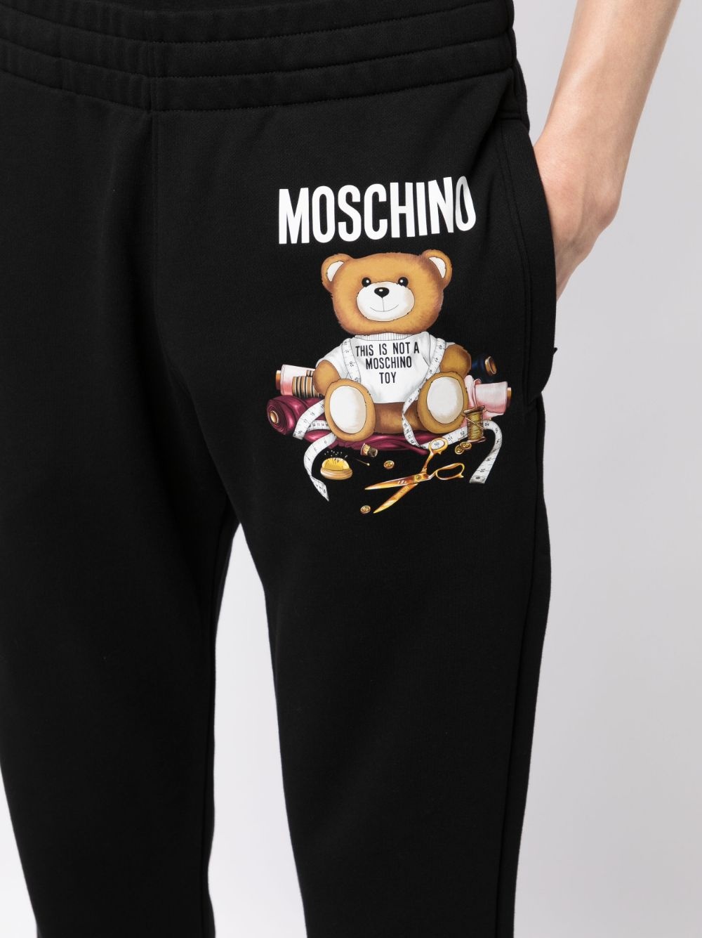 Teddy Bear-print cotton track pants - 5