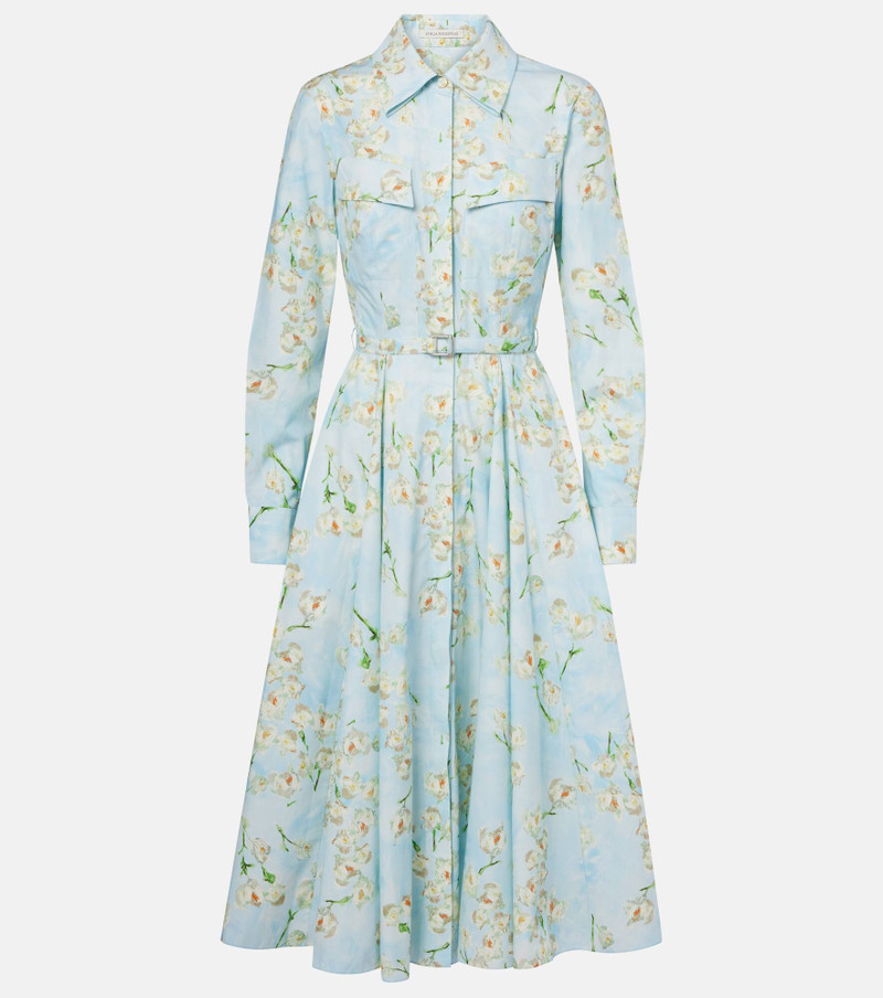 Floral cotton poplin shirt dress 1