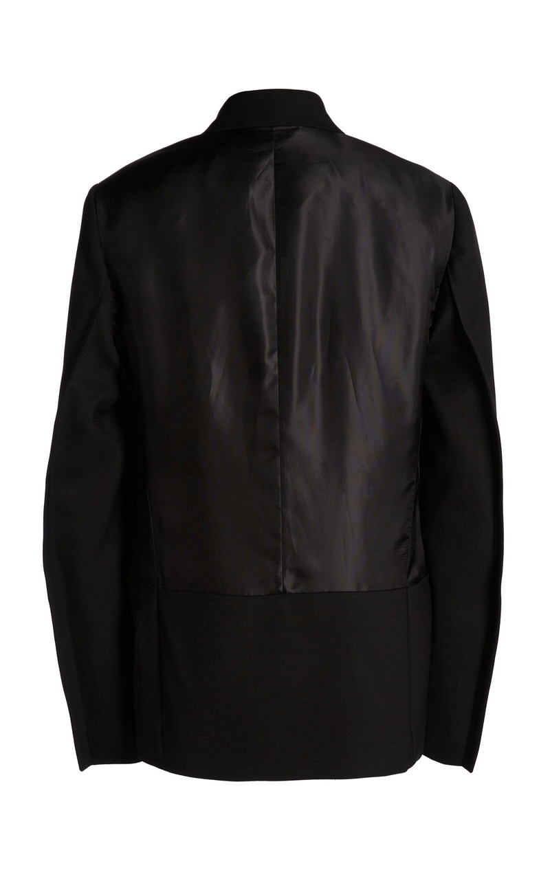 Satin-Paneled Suiting Blazer black 3