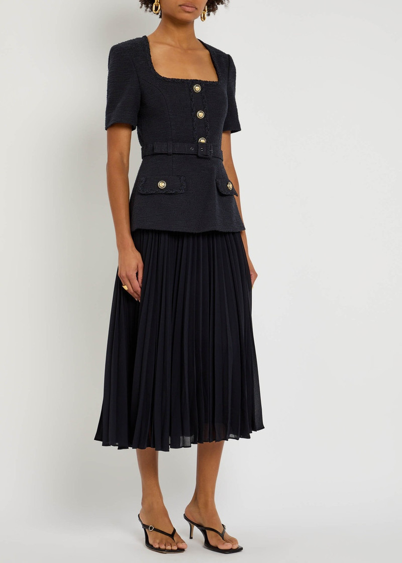 REBECCA VALLANCE Rebecca Vallance Jonie Layered Tweed Midi Dress outlook