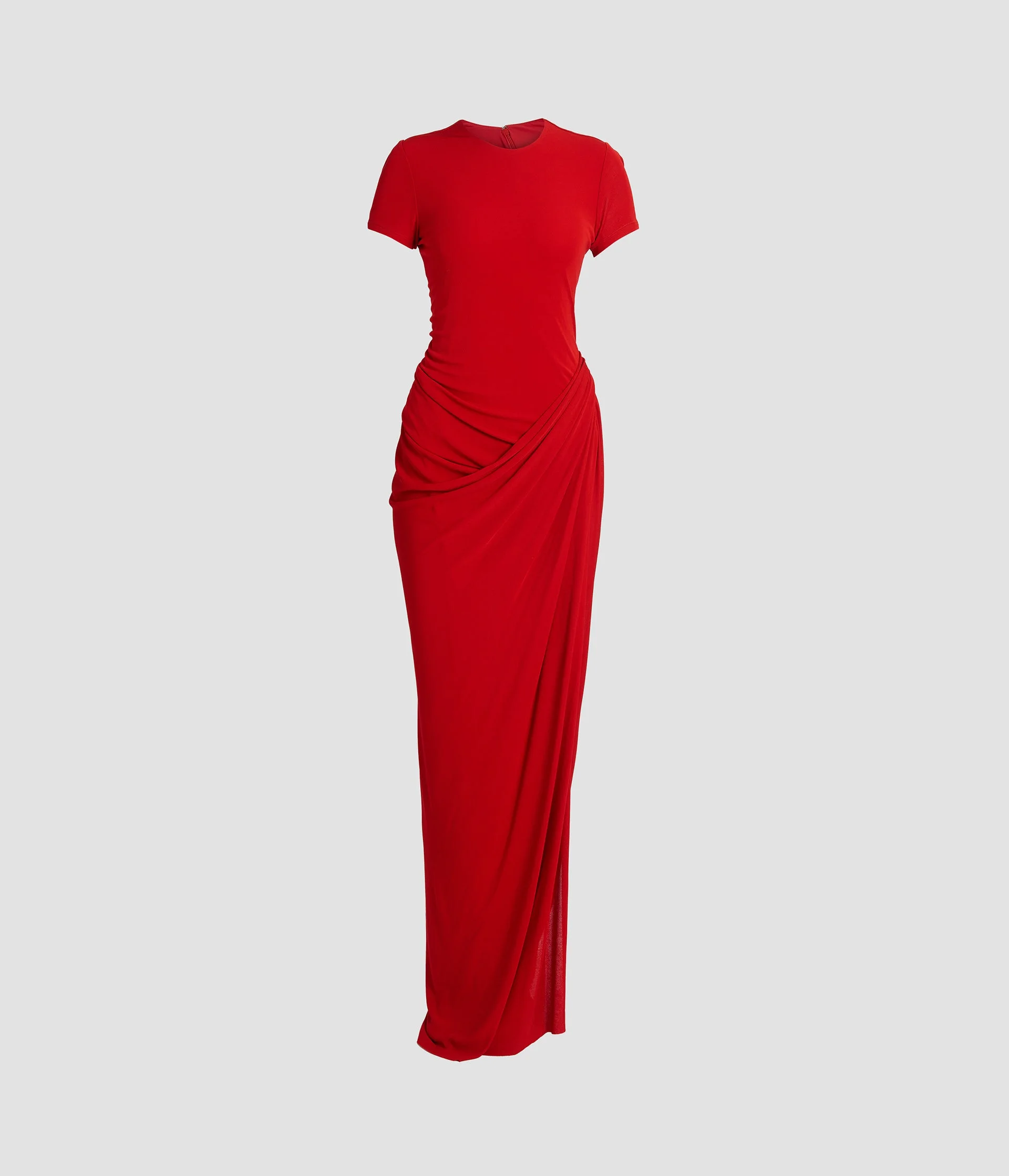 FLUID CREPE JERSEY SHORT SLEEVE MIDI DRESS - 1
