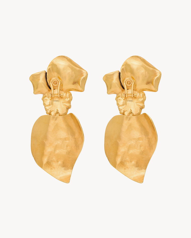 SAINT LAURENT PETAL EARRINGS IN RESIN AND METAL outlook