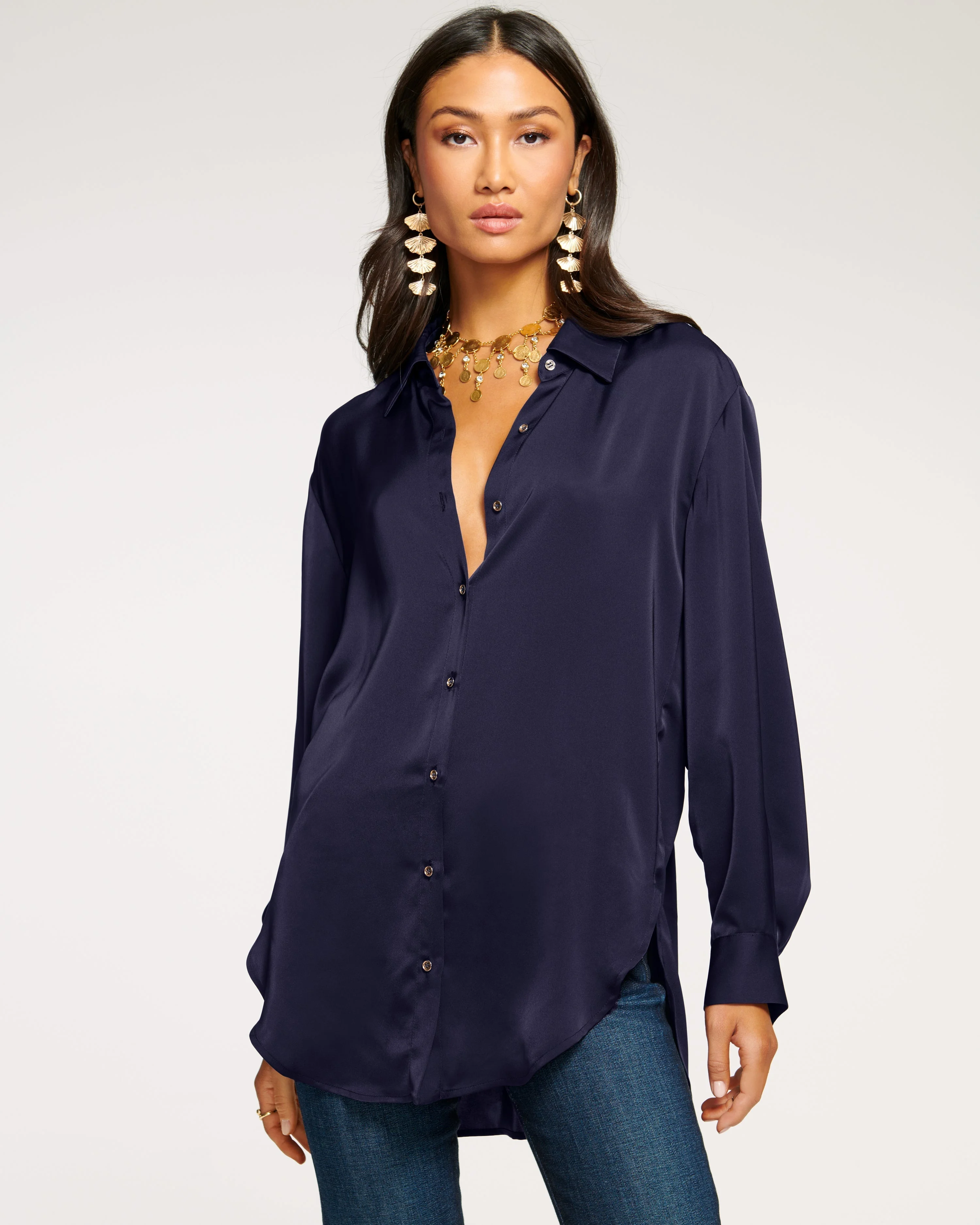 Kolby Oversized Button Down Blouse - 1