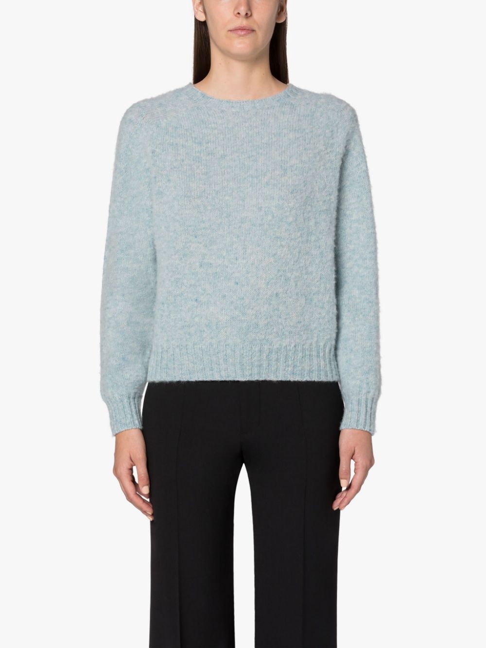 KENNEDI POWDER BLUE WOOL CREWNECK SWEATER - 3