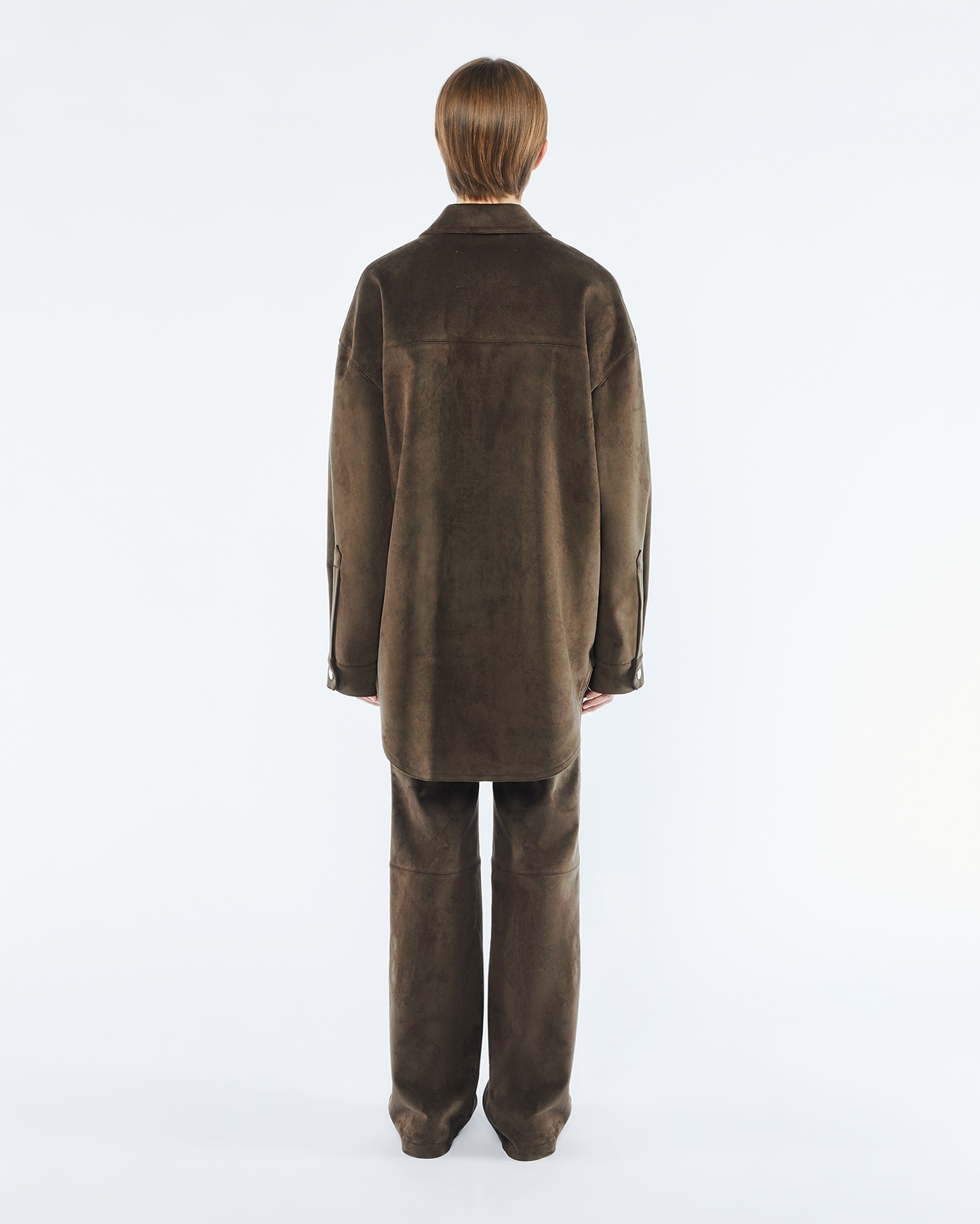 MARTIN - Alt-suede overshirt - Coffee bean - 4