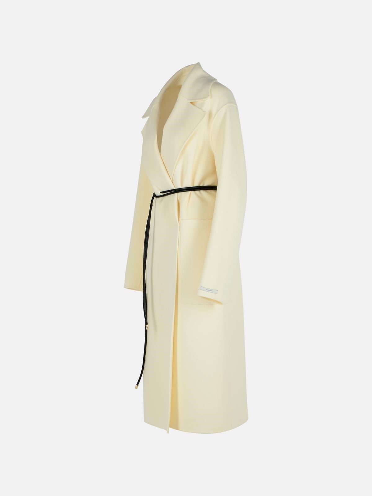 'ABATE' MILK VIRGIN WOOL DRESSING GOWN COAT - 2