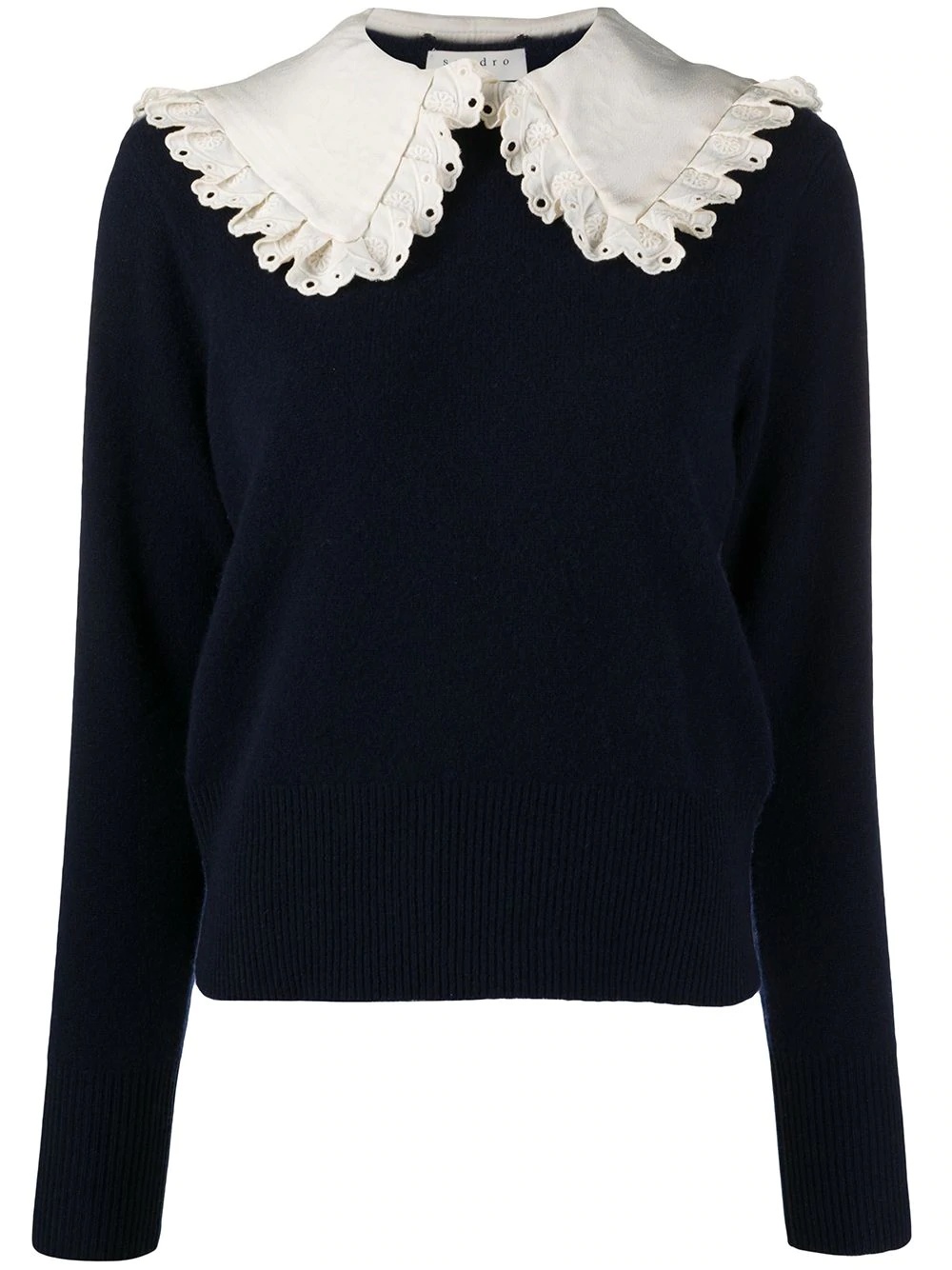 contrast-collar jumper - 1