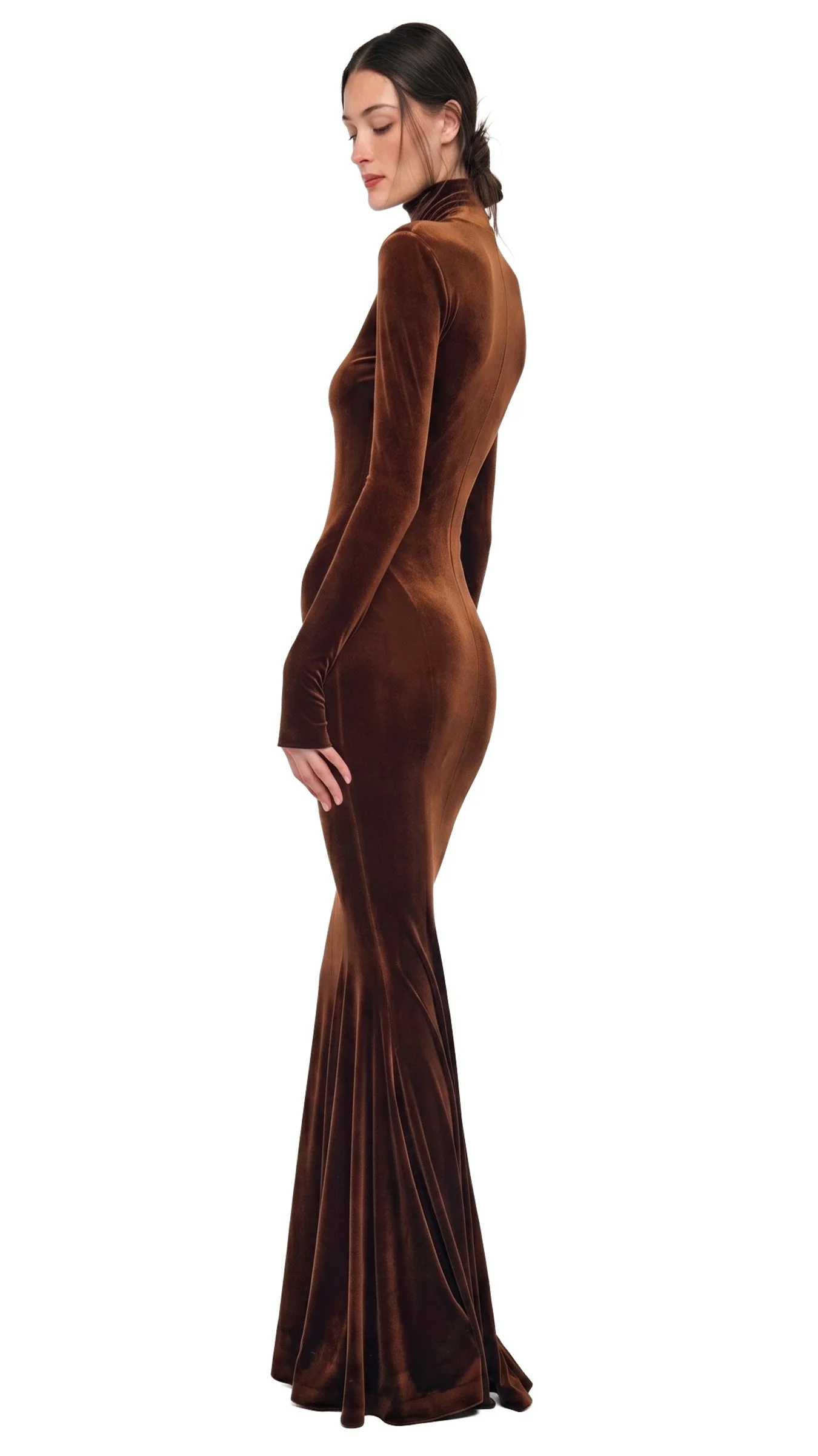 LONG SLEEVE TURTLE FISHTAIL GOWN - 1