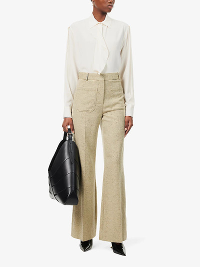 Victoria Beckham Ruffle-trim silk blouse outlook
