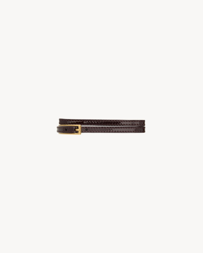 SAINT LAURENT CASSANDRE BUCKLE BRACELET IN LEATHER outlook