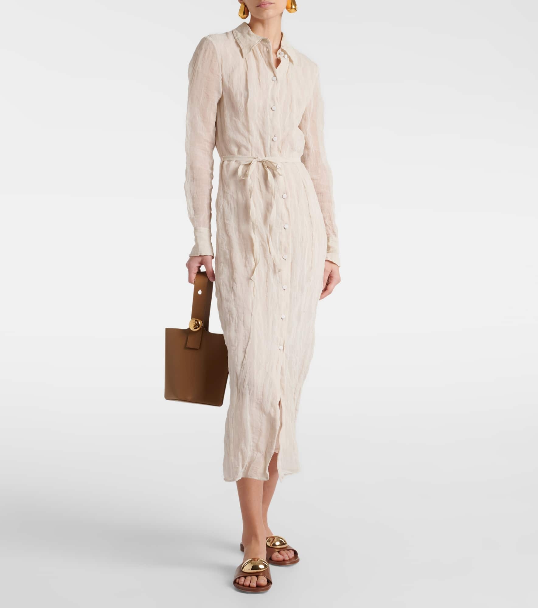 Agnes cotton and silk shirt dress - 2