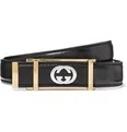 2cm Black Textured-Leather Belt - 4