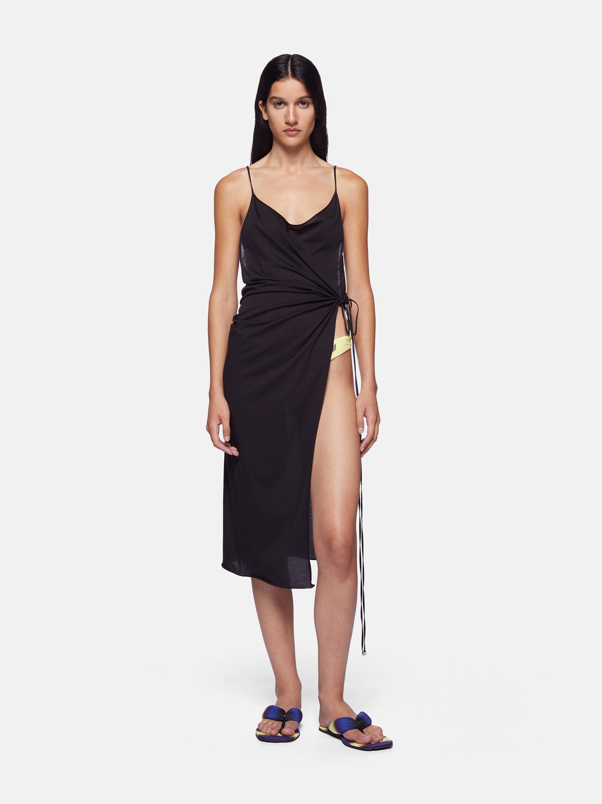 BLACK MIDI DRESS - 3