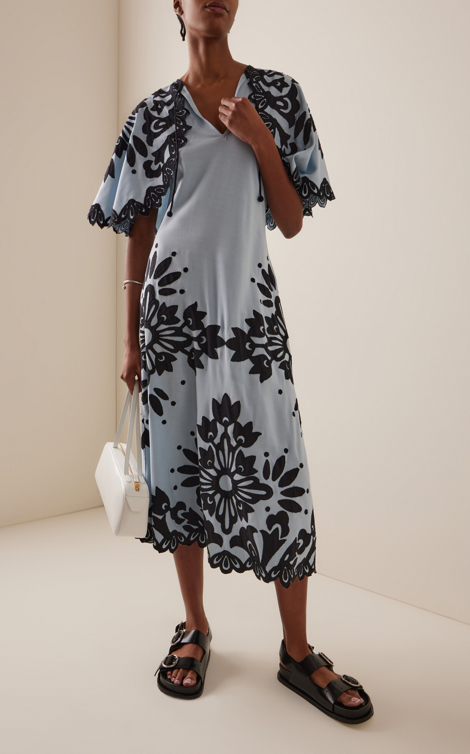 Liliana Appliquéd Crepe Midi Dress blue - 3