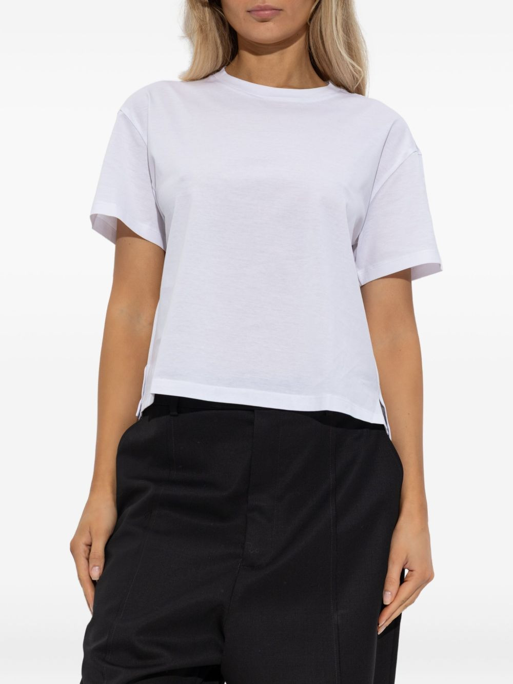 logo-patch cotton T-shirt - 3