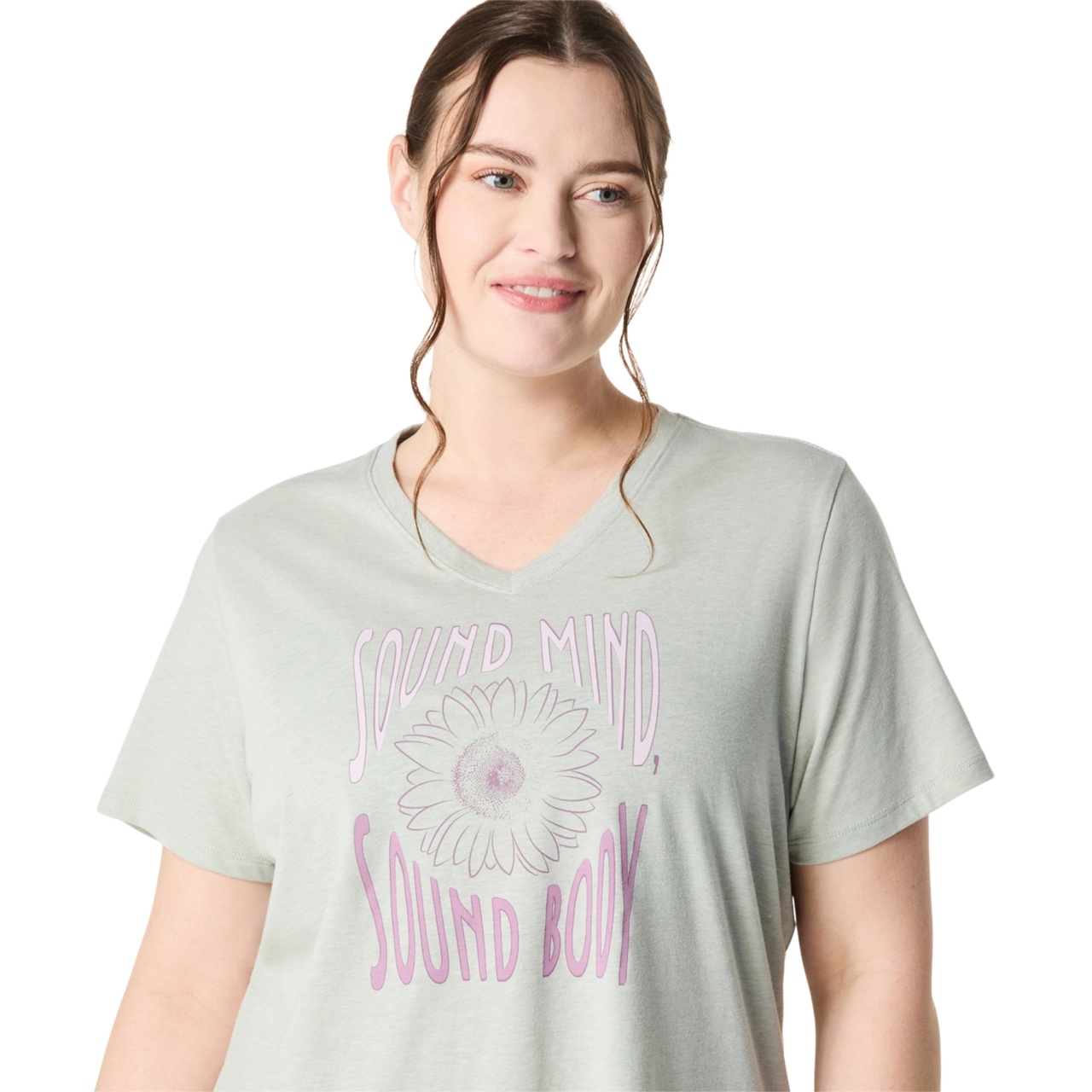 WOMEN'S SUNFLOWER SLOGAN V-NECK - 4