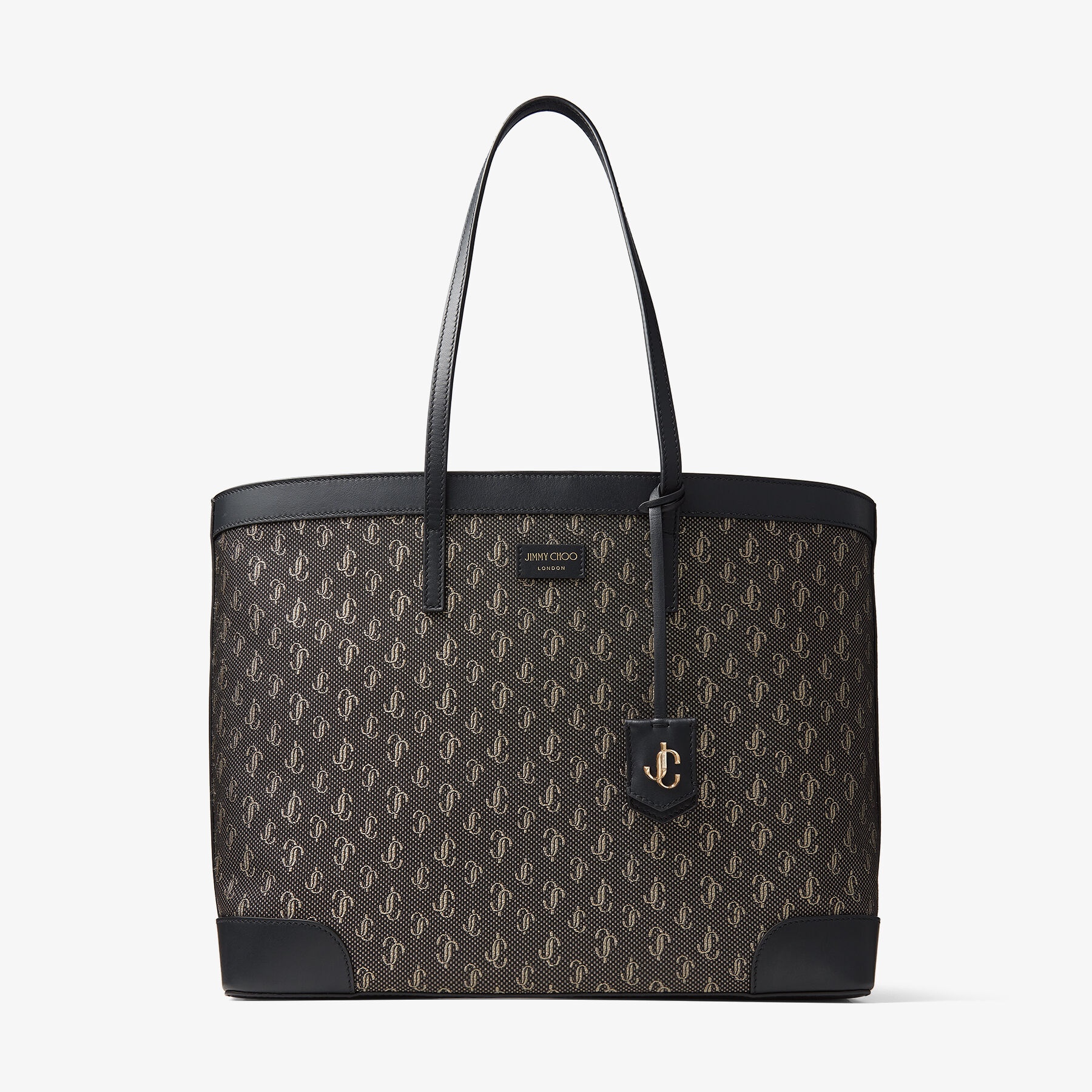 Nine2five E/w
Black and Gold JC Monogram Jacquard Lurex and Soft Shiny Calf Tote Bag - 1