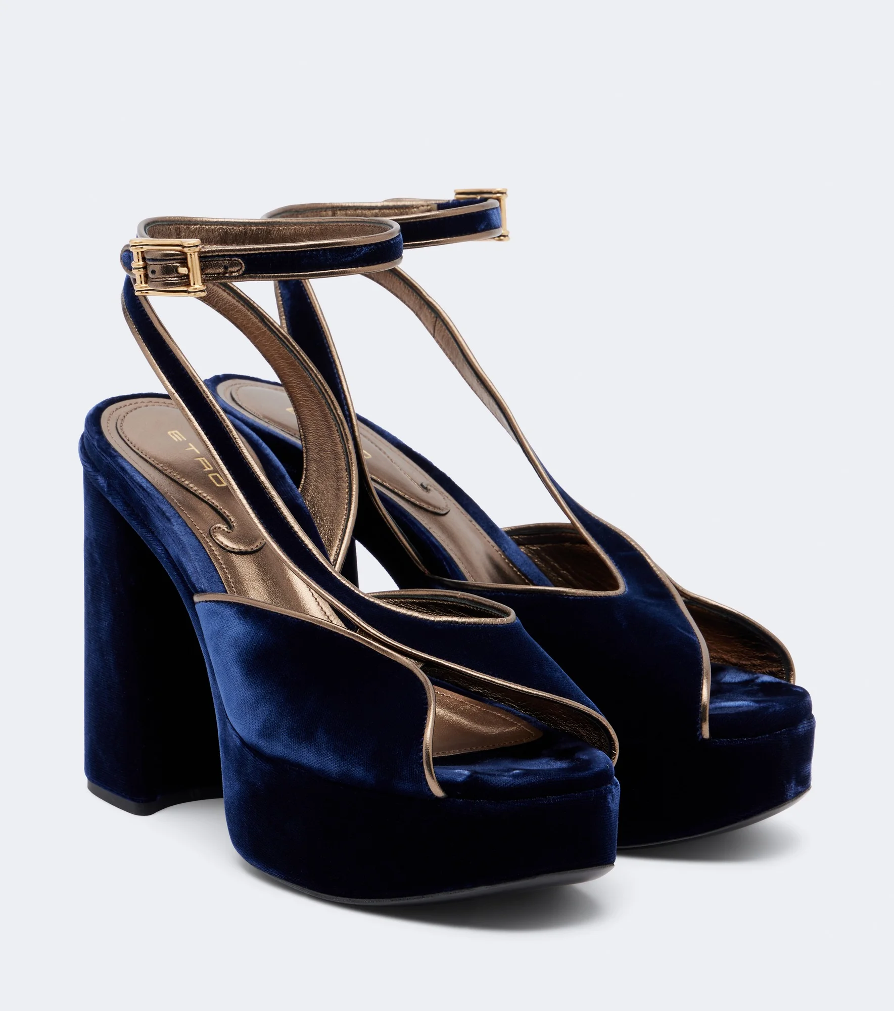 Velvet platform sandals - 1
