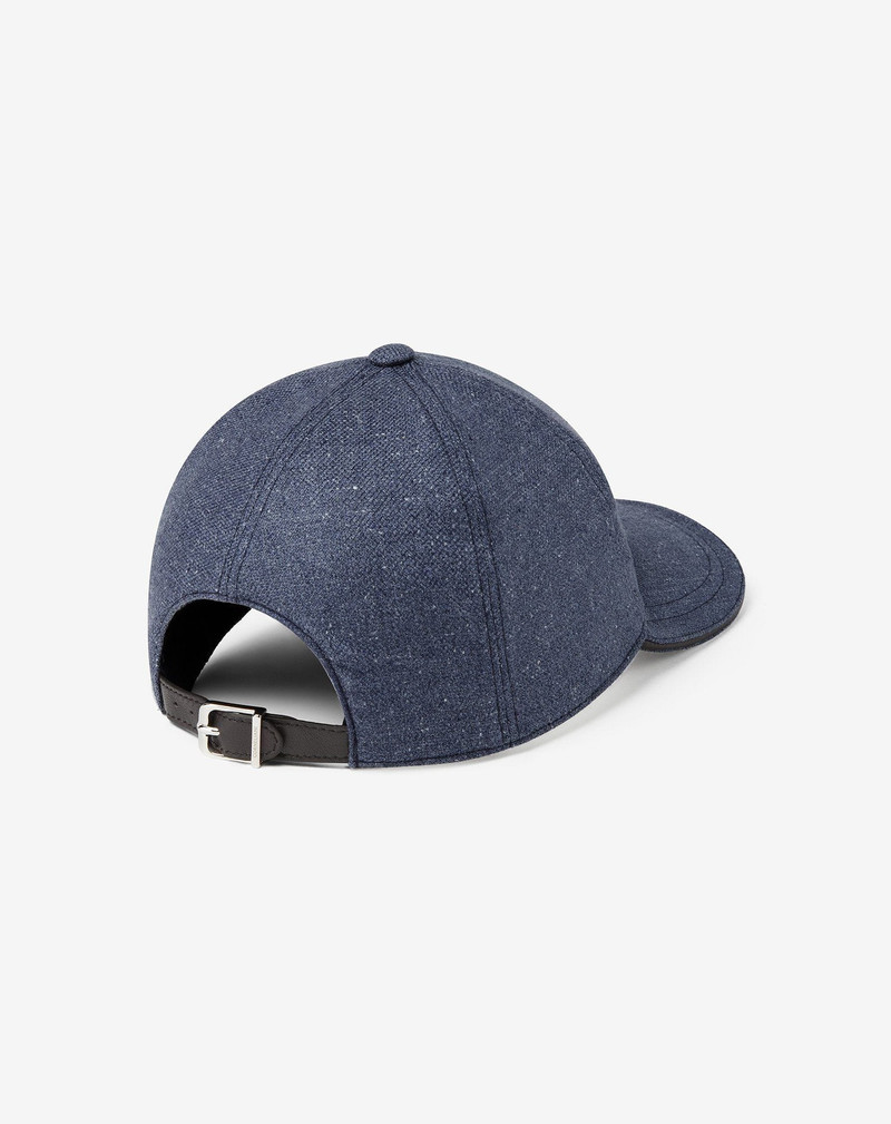 Blue silk and cashmere baseball cap 3