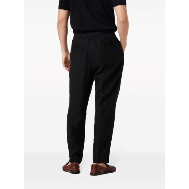 Black straight trousers with drawstring - 4