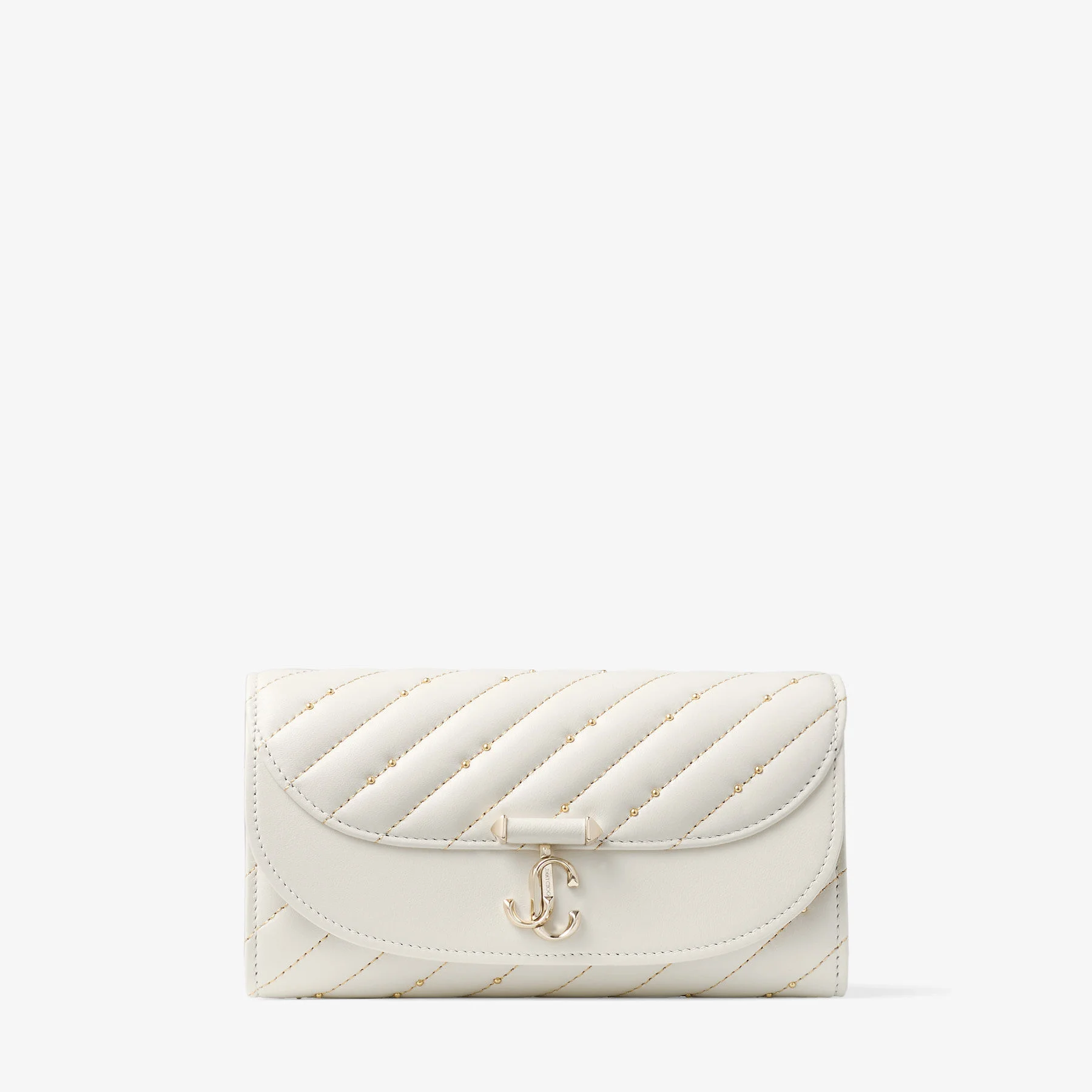 Avenue Curve Wallet With Chain Latte Quilted Nappa Leather Wallet with Chain - 1