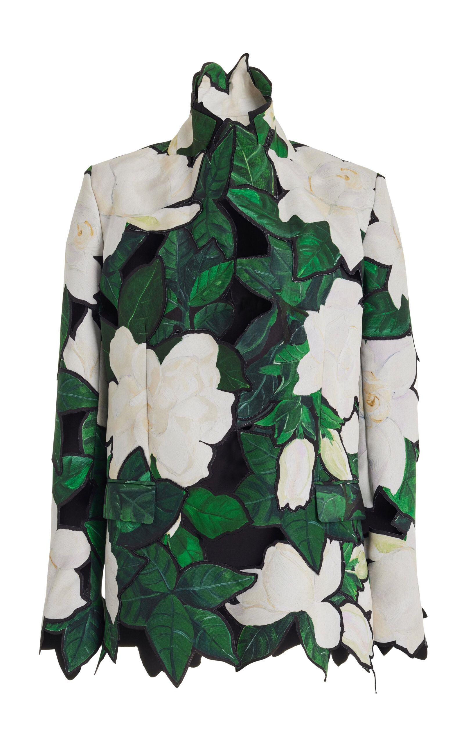 Cutout Gardenia Faille Embroidered Jacket multi - 1