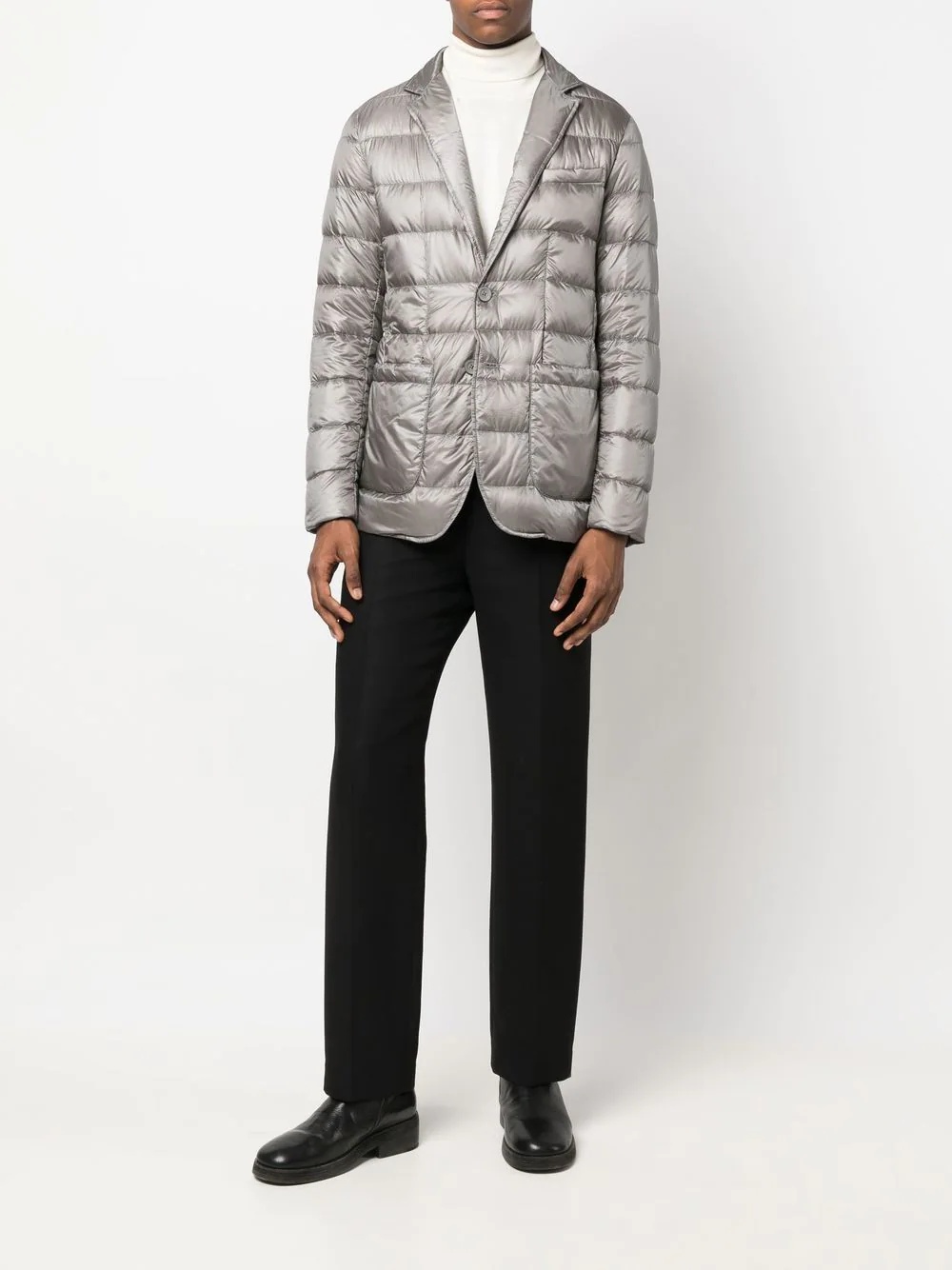 quilted single-breasted blazer - 6