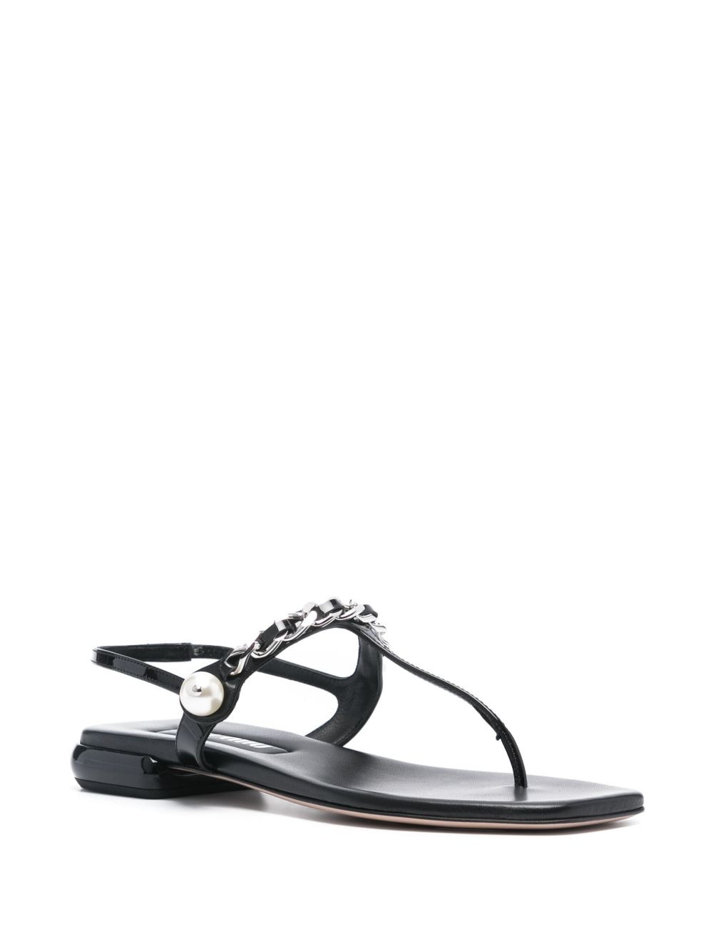 pearl-detail flat sandals - 2