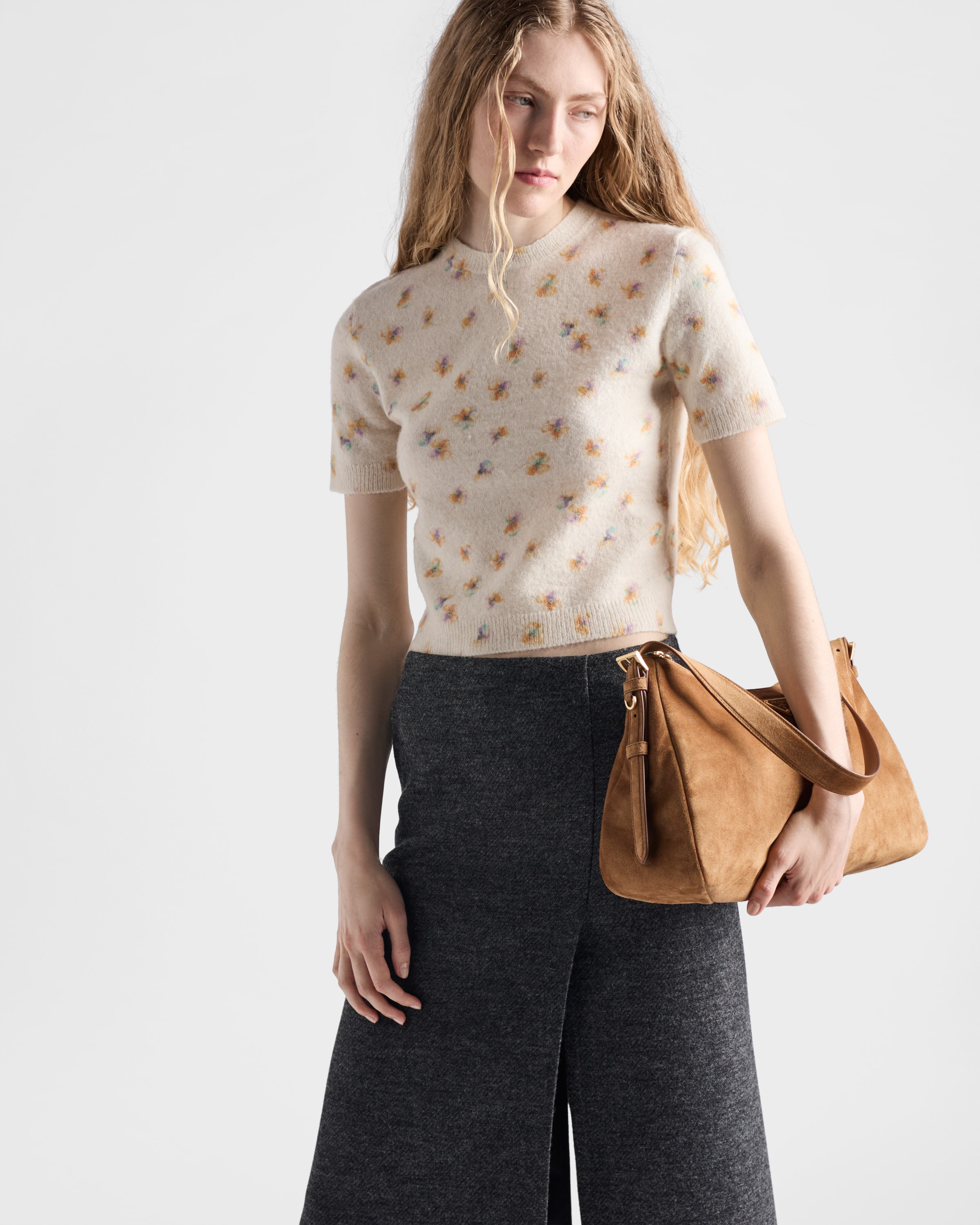 Floral print wool crew-neck sweater - 6
