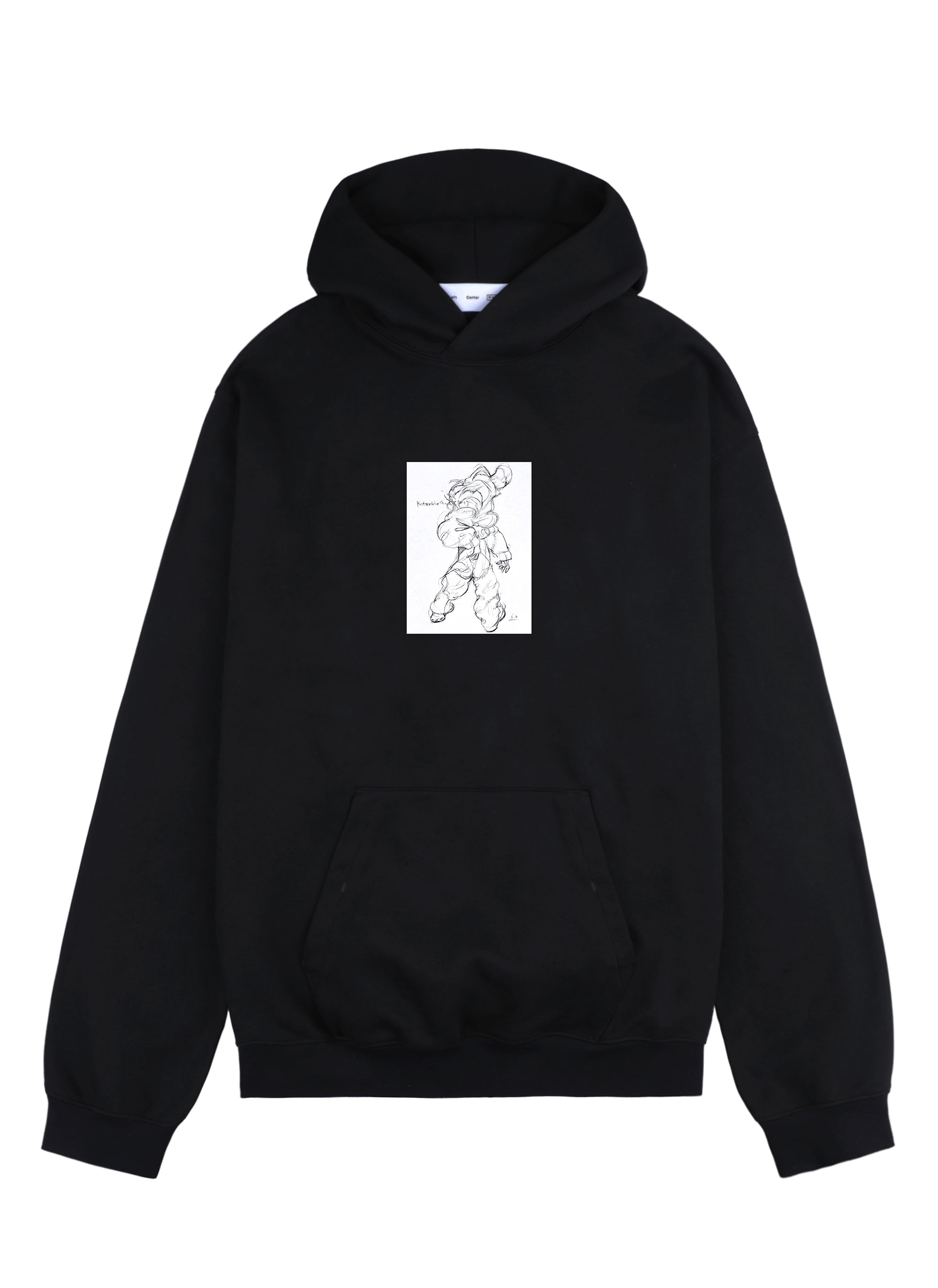 6.0 POST HUMAN HOODIE 01 RIGHT (BLACK) - 1