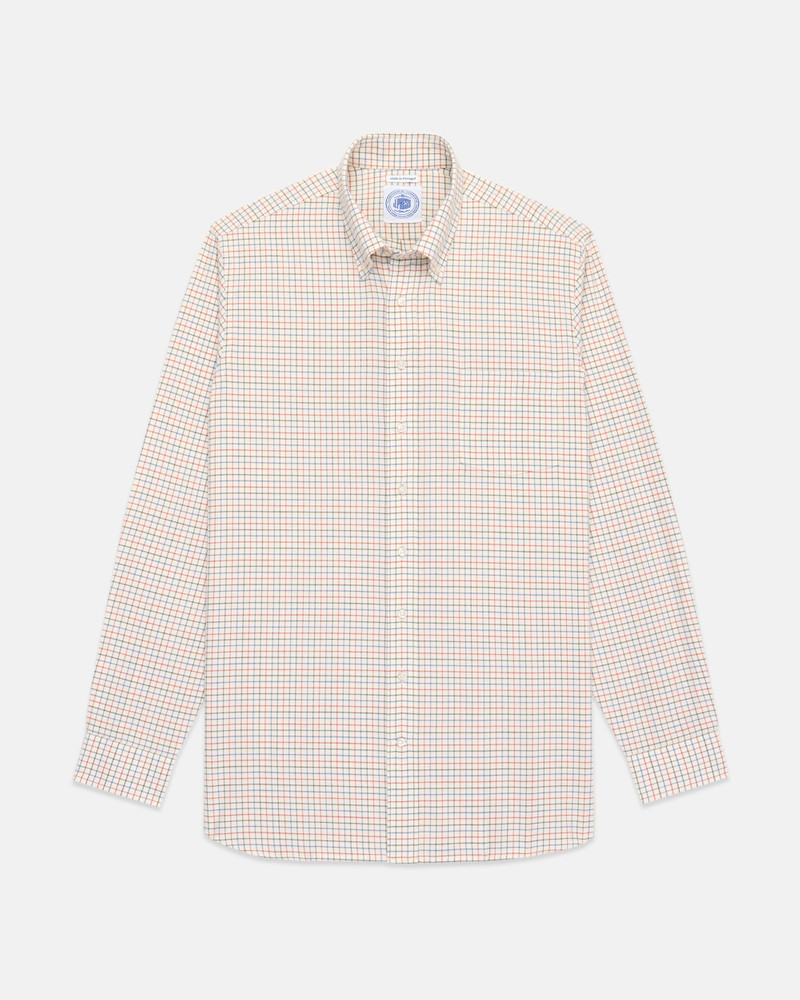 J. PRESS NAVY, LIGHT BLUE & RED TATTERSALL COTTON FLANNEL SPORT SHIRT - CLASSIC FIT outlook