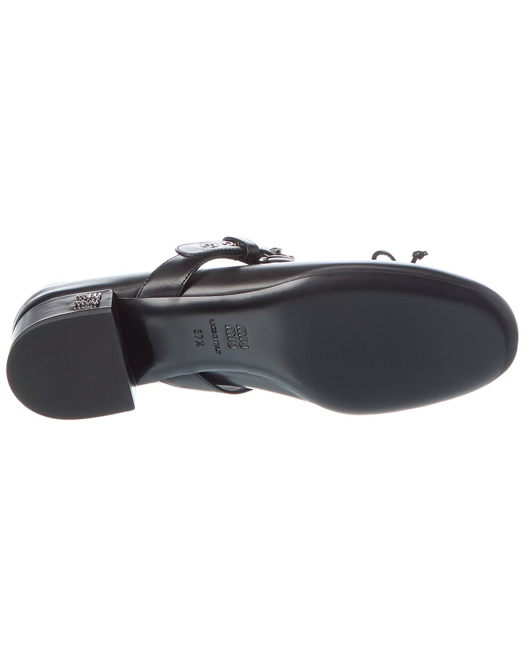 Miu Miu Logo Leather Flat - 4