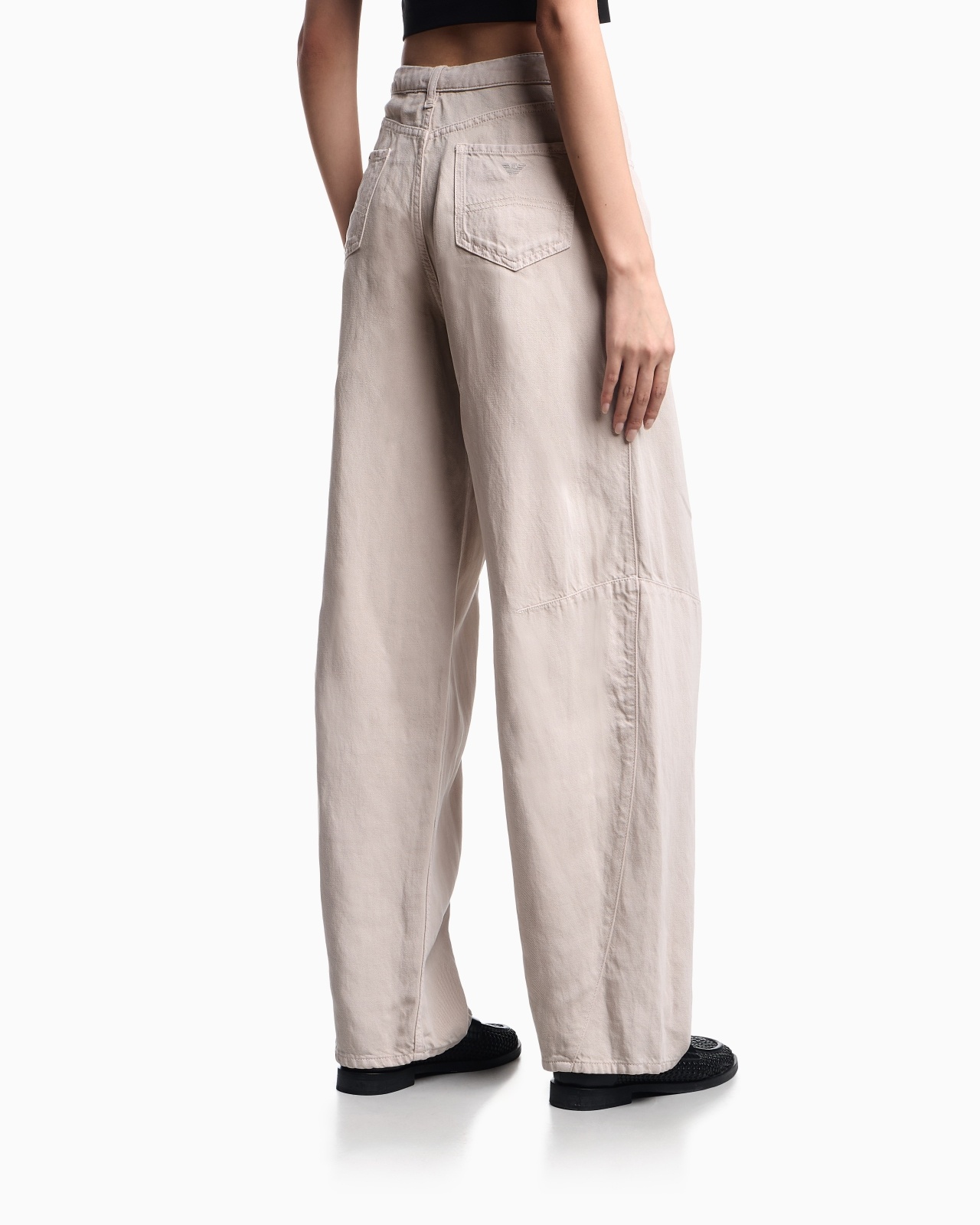 ASV J3F GARMENT-DYED LYOCELL AND LINEN JEANS WITH A BALLOON HEM - 3