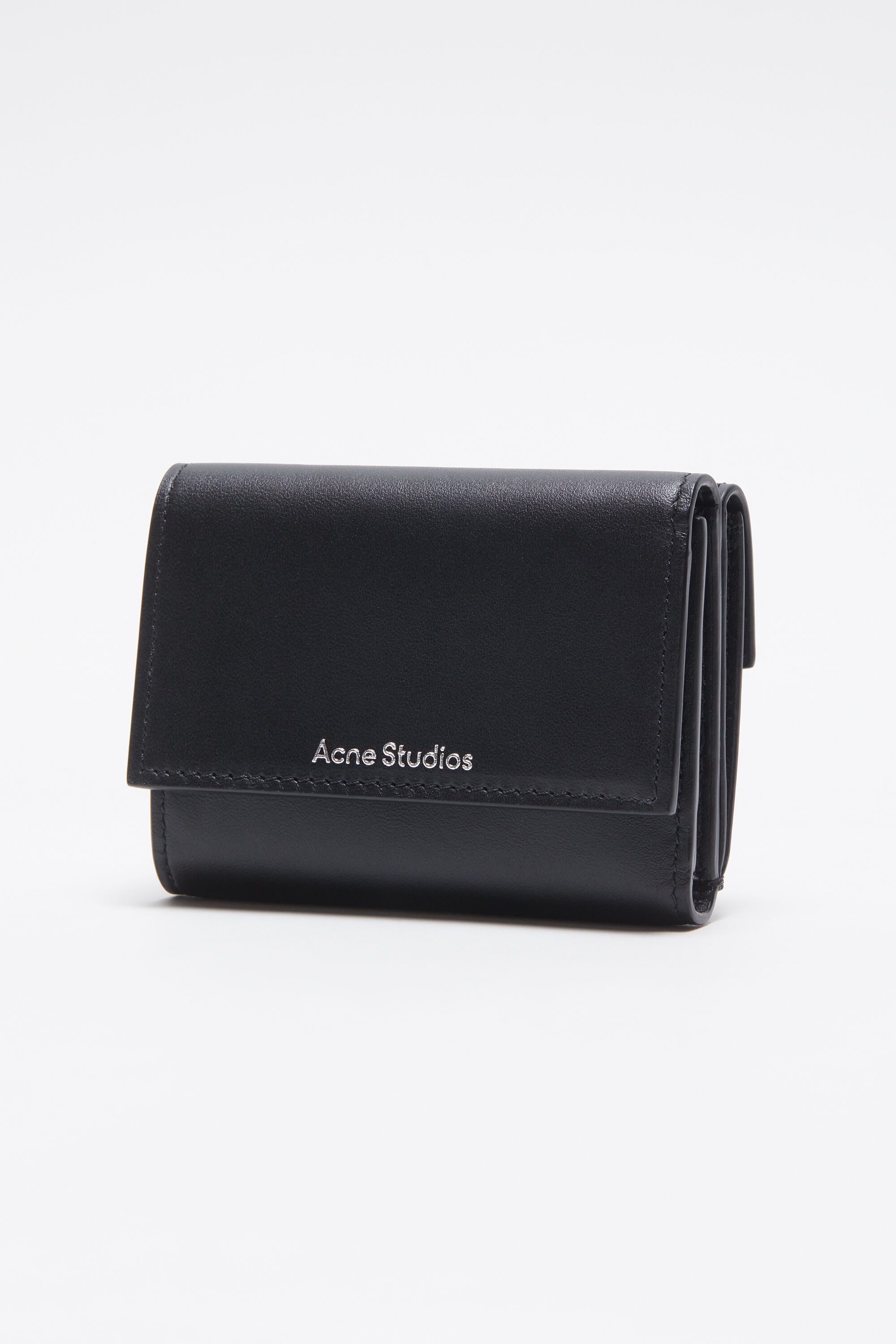Trifold leather wallet - Black - 3