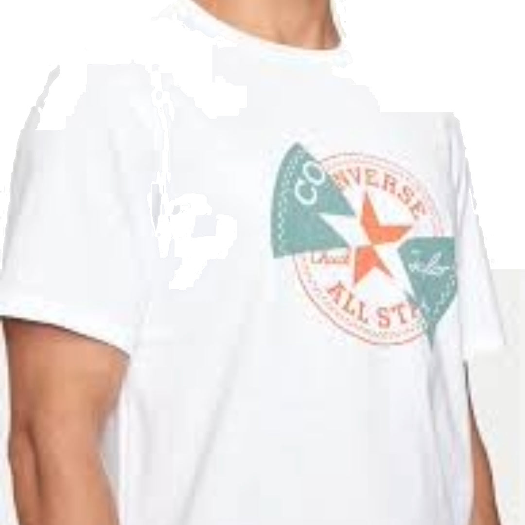 Converse Distorted Patch T-Shirt 'White Orange Teal' 10026427-A02 - 3