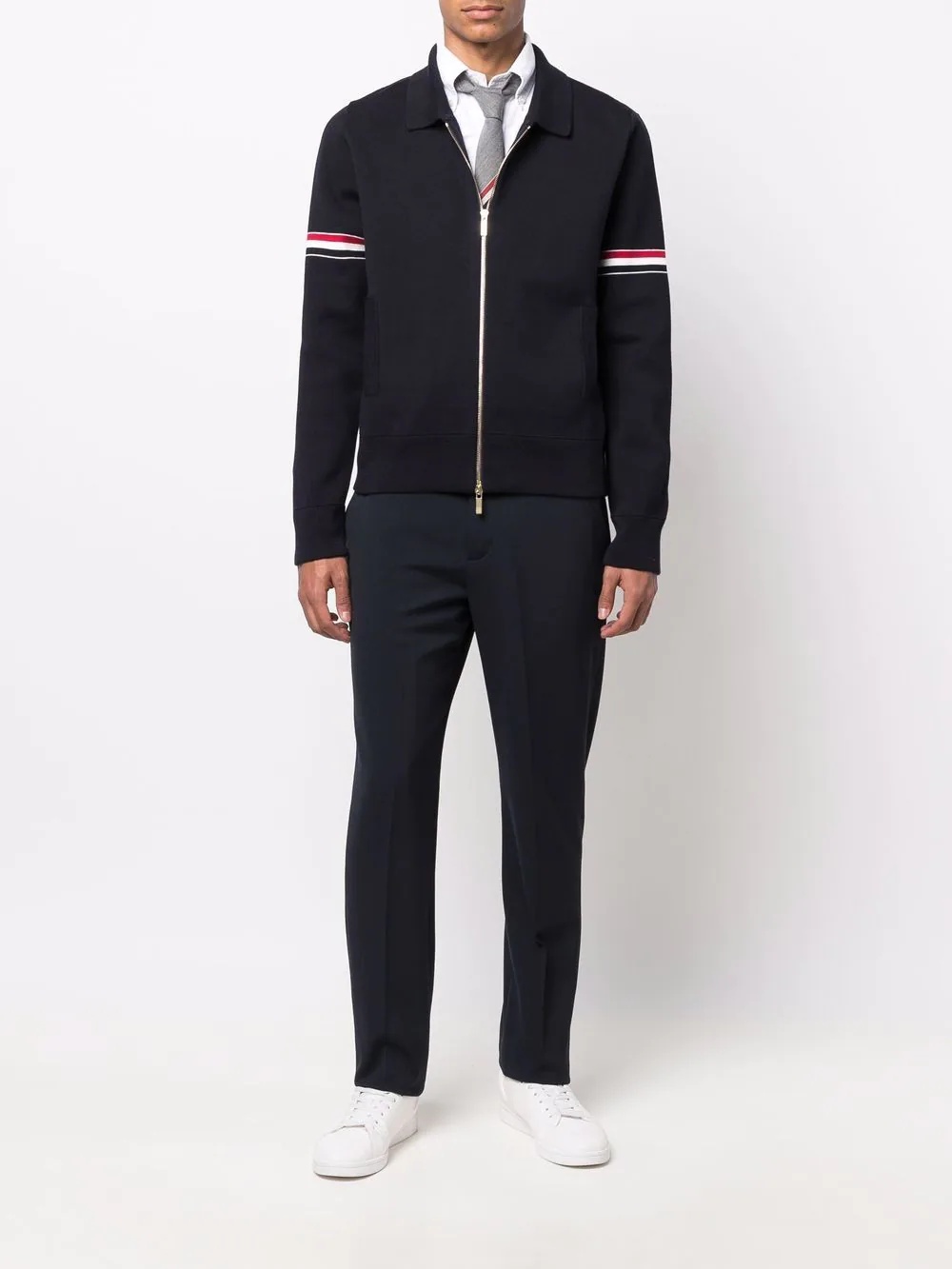 RWB stripe detailed cardigan - 2