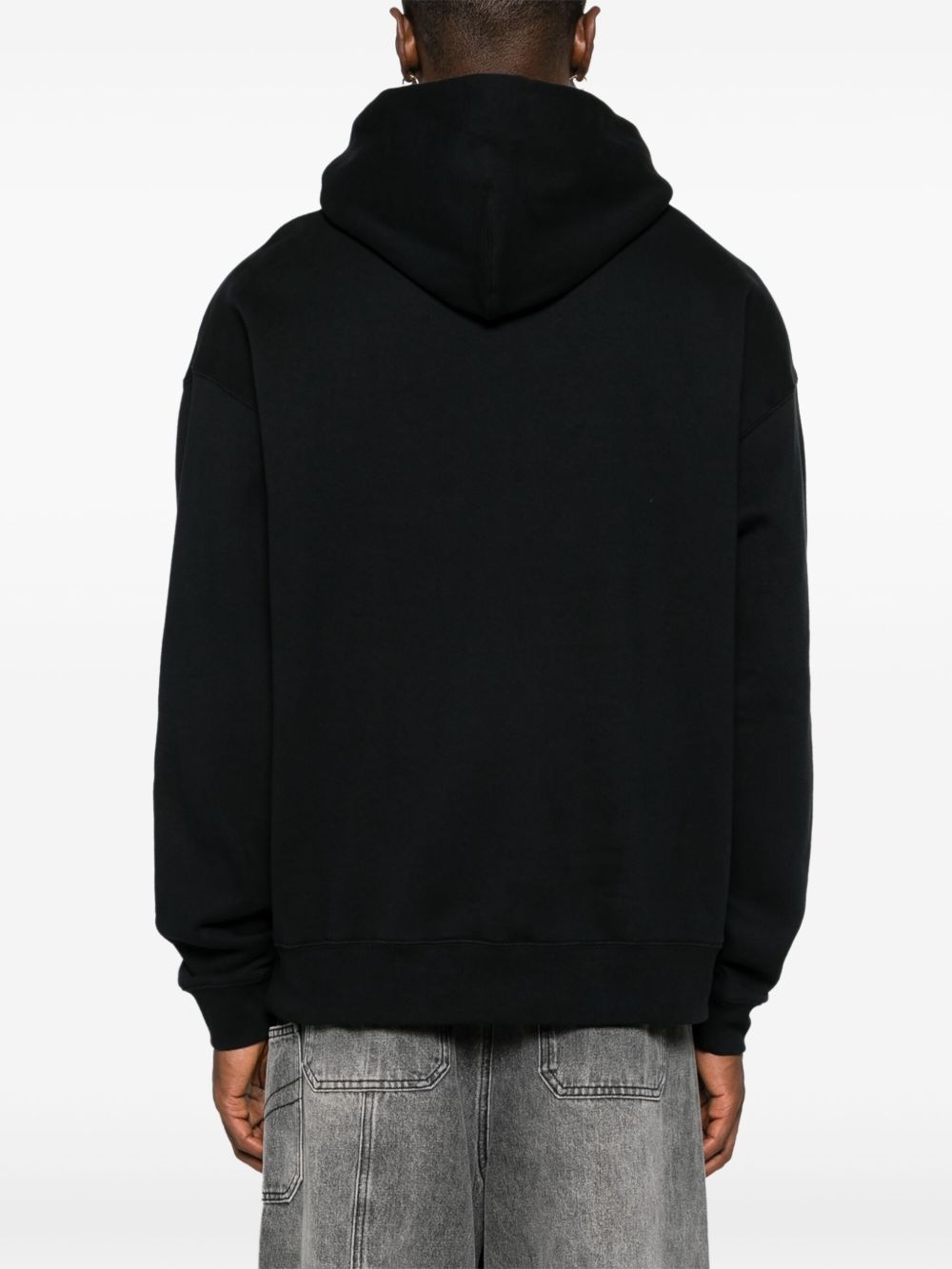 Globe raised-logo cotton hoodie - 4